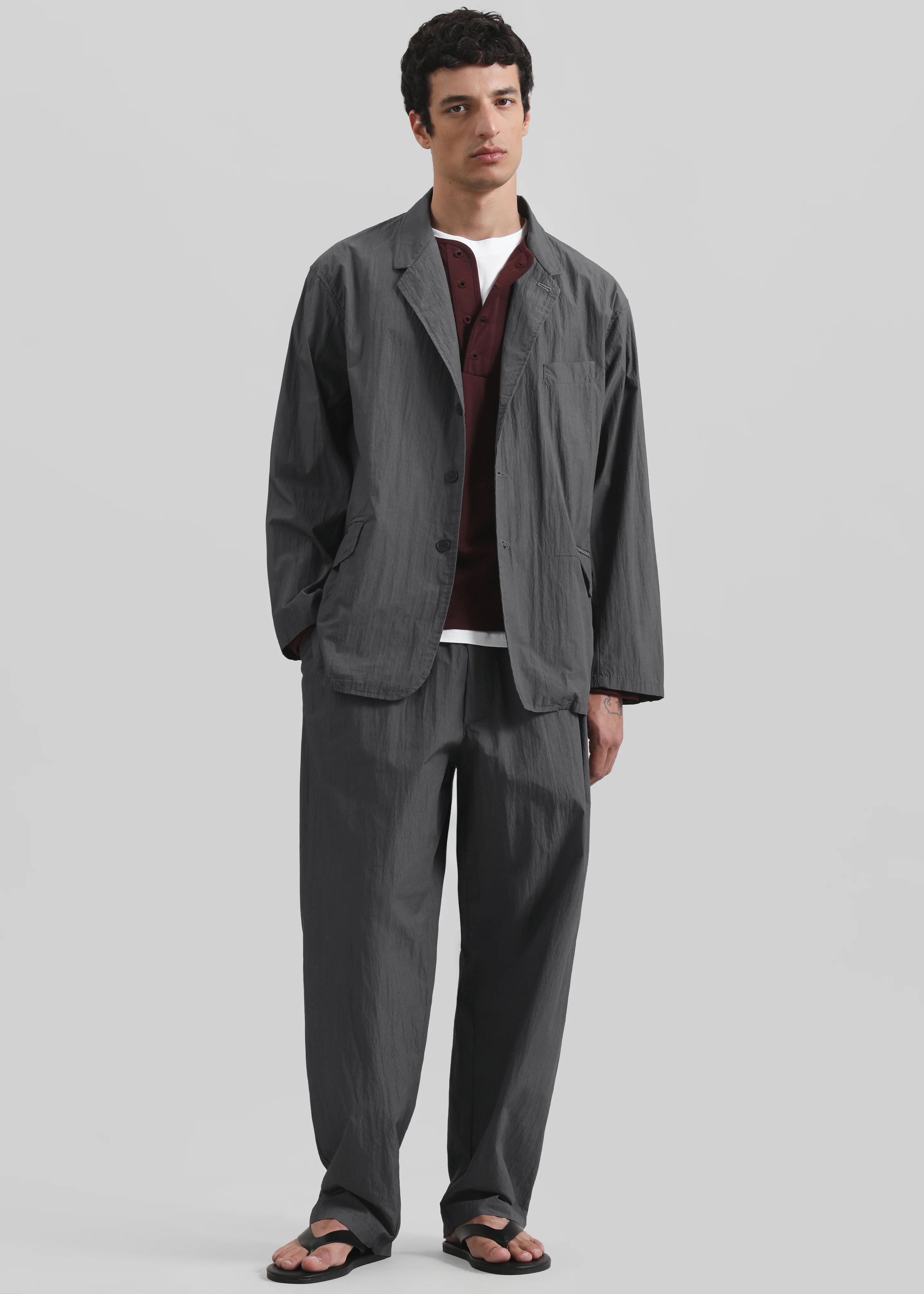 Ohio Crinkled Poplin Pants - Slate Grey - Image 2