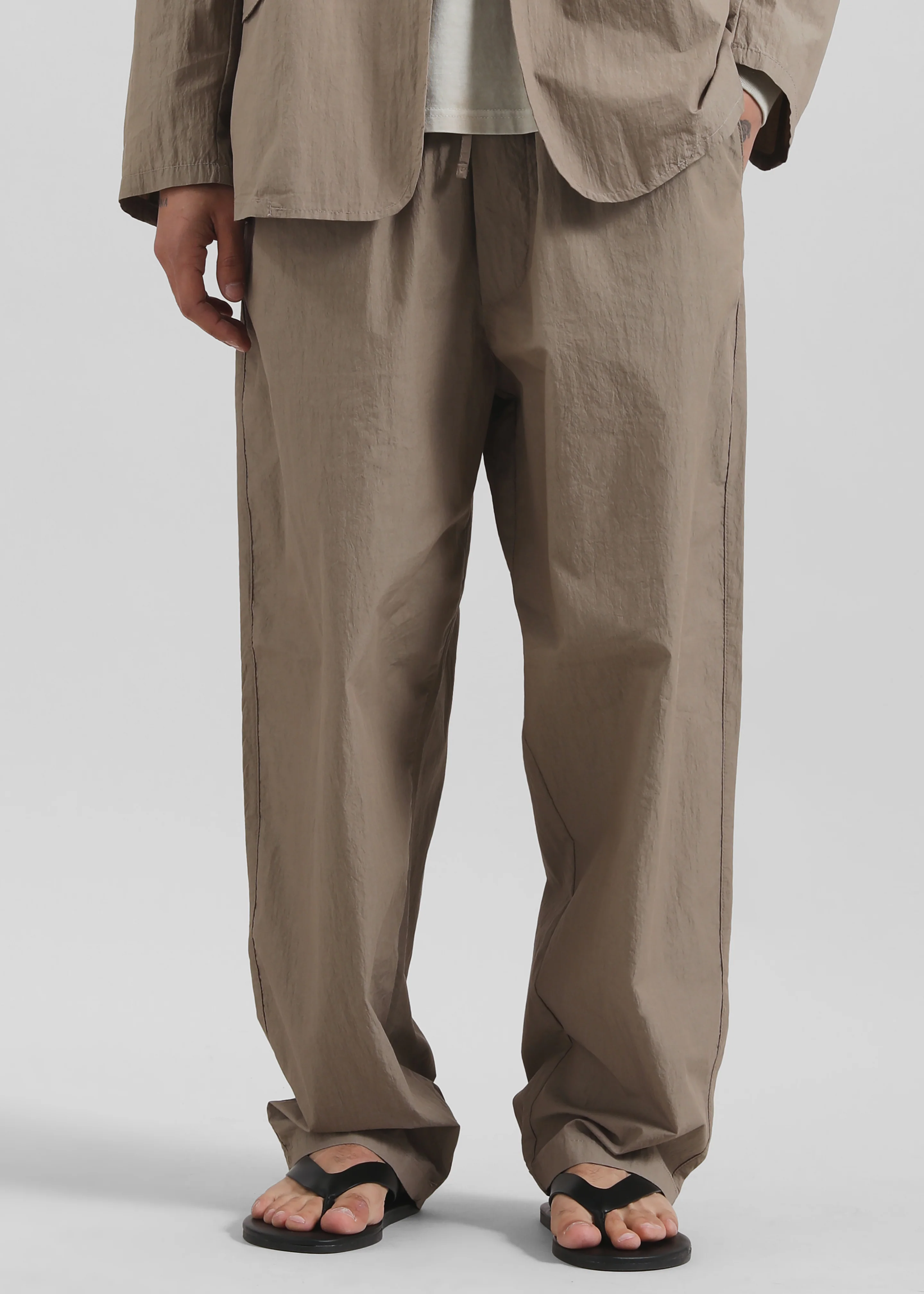 Ohio Crinkled Poplin Pants - Taupe - Image 2