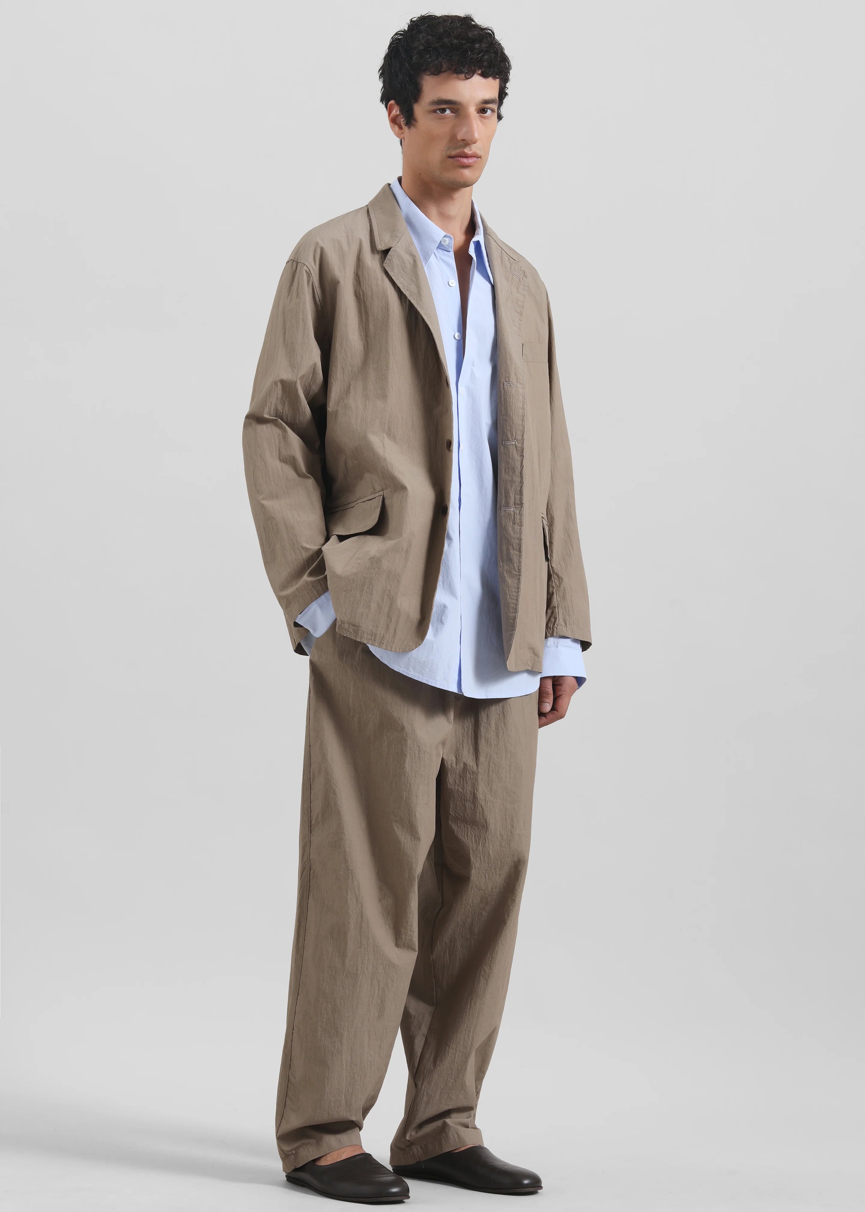 Ohio Crinkled Poplin Pants - Taupe - Image 5