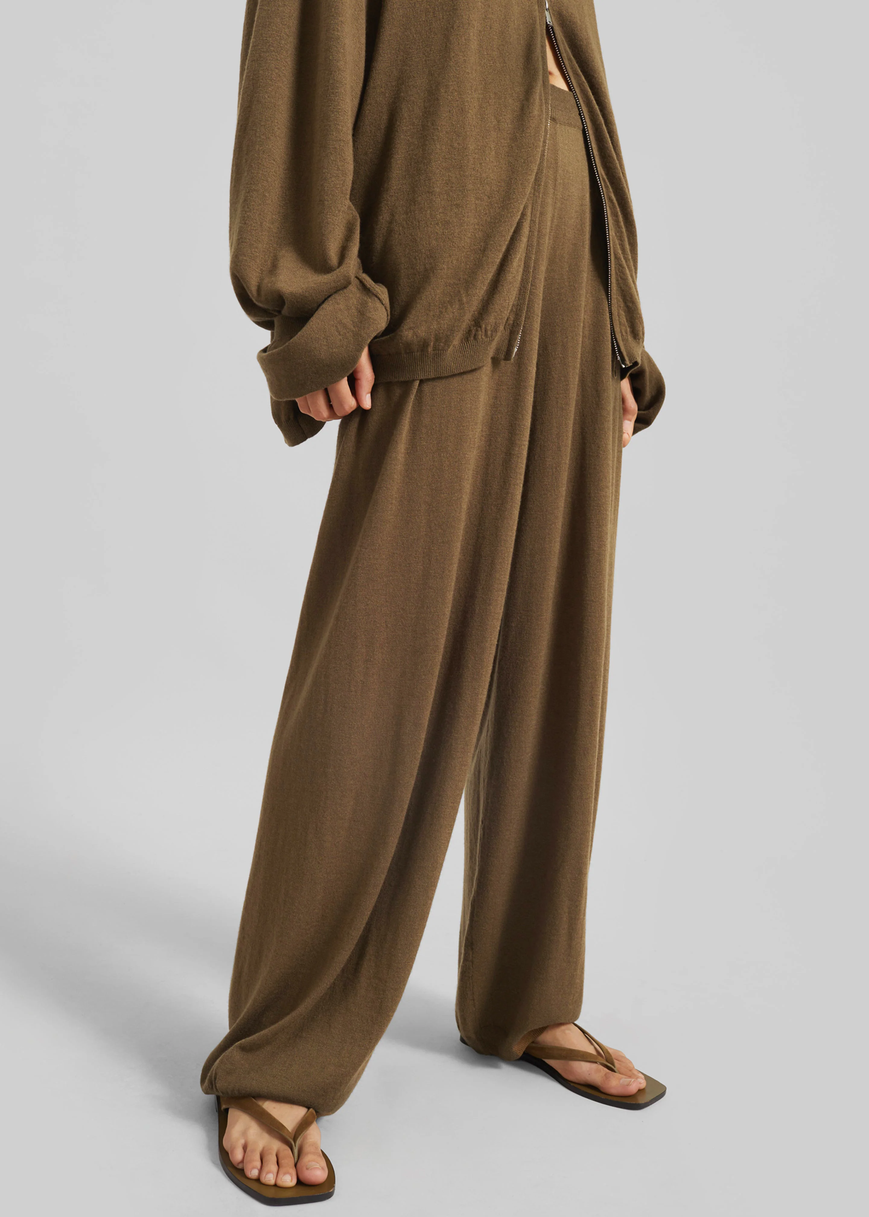 Olia Knit Joggers - Dark Camel - Image 5