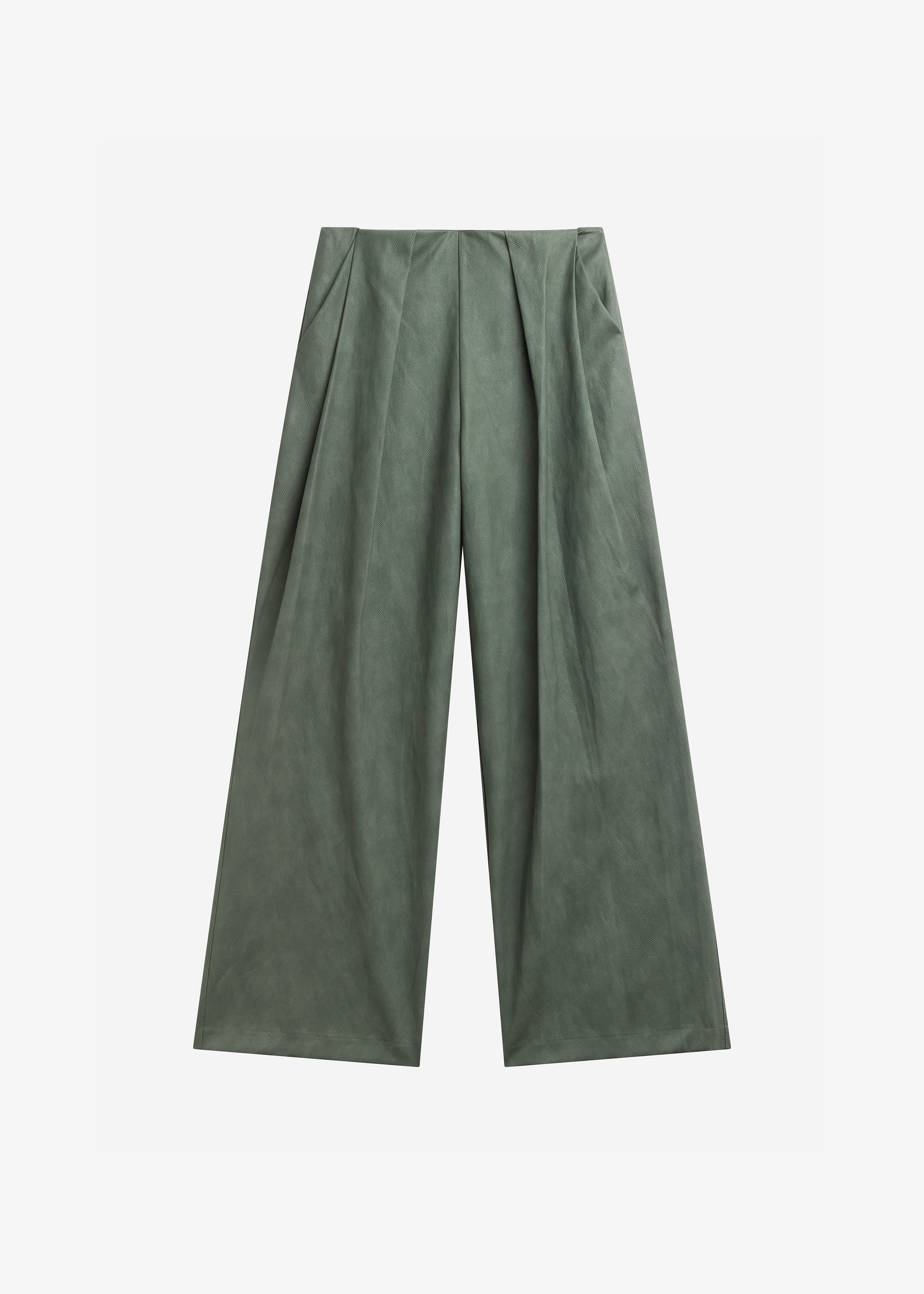 Olivet Faux Leather Trousers - Moss Green - Image 7