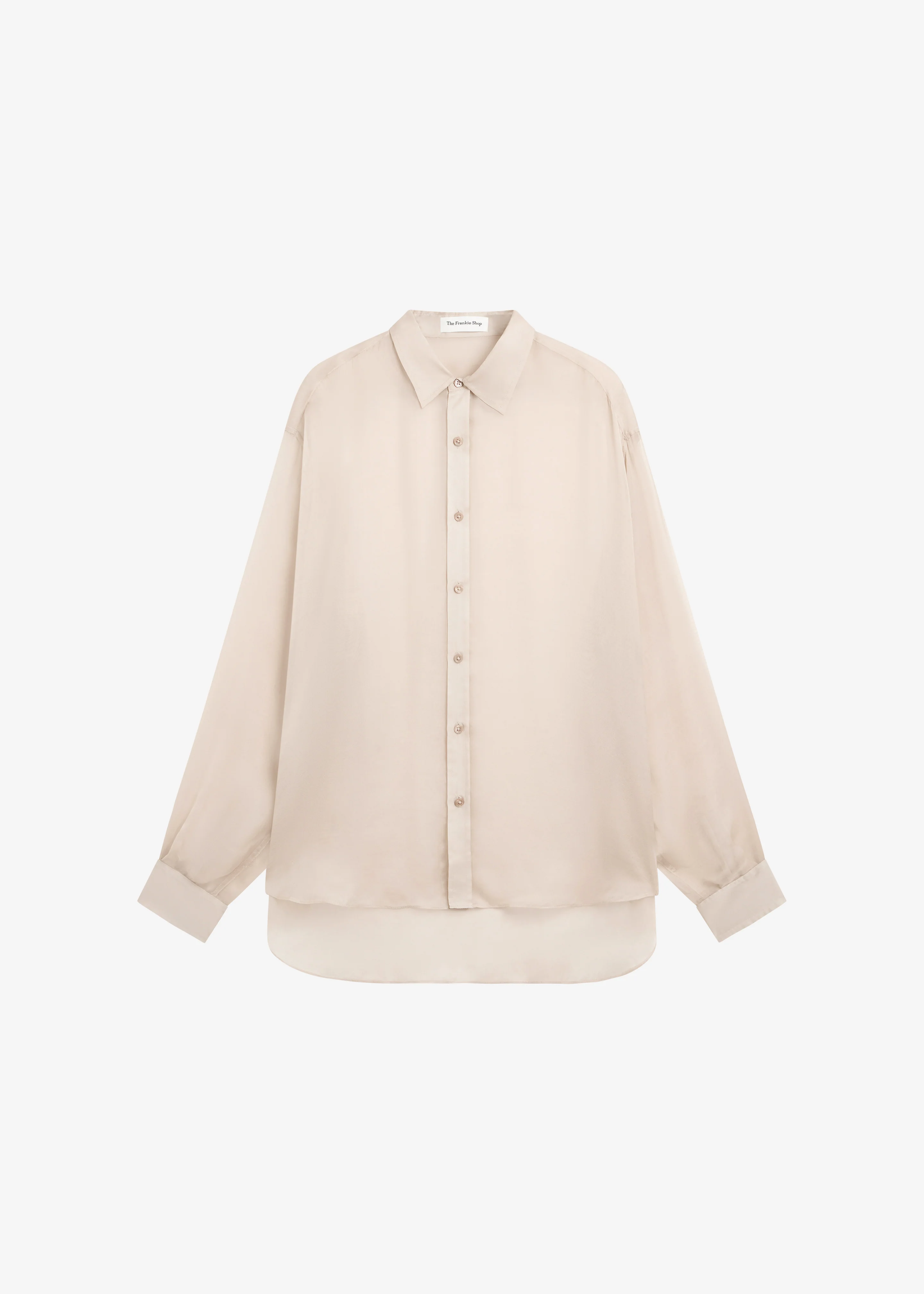 Oria Sheer Silk Chiffon Shirt - Beige - Image 11