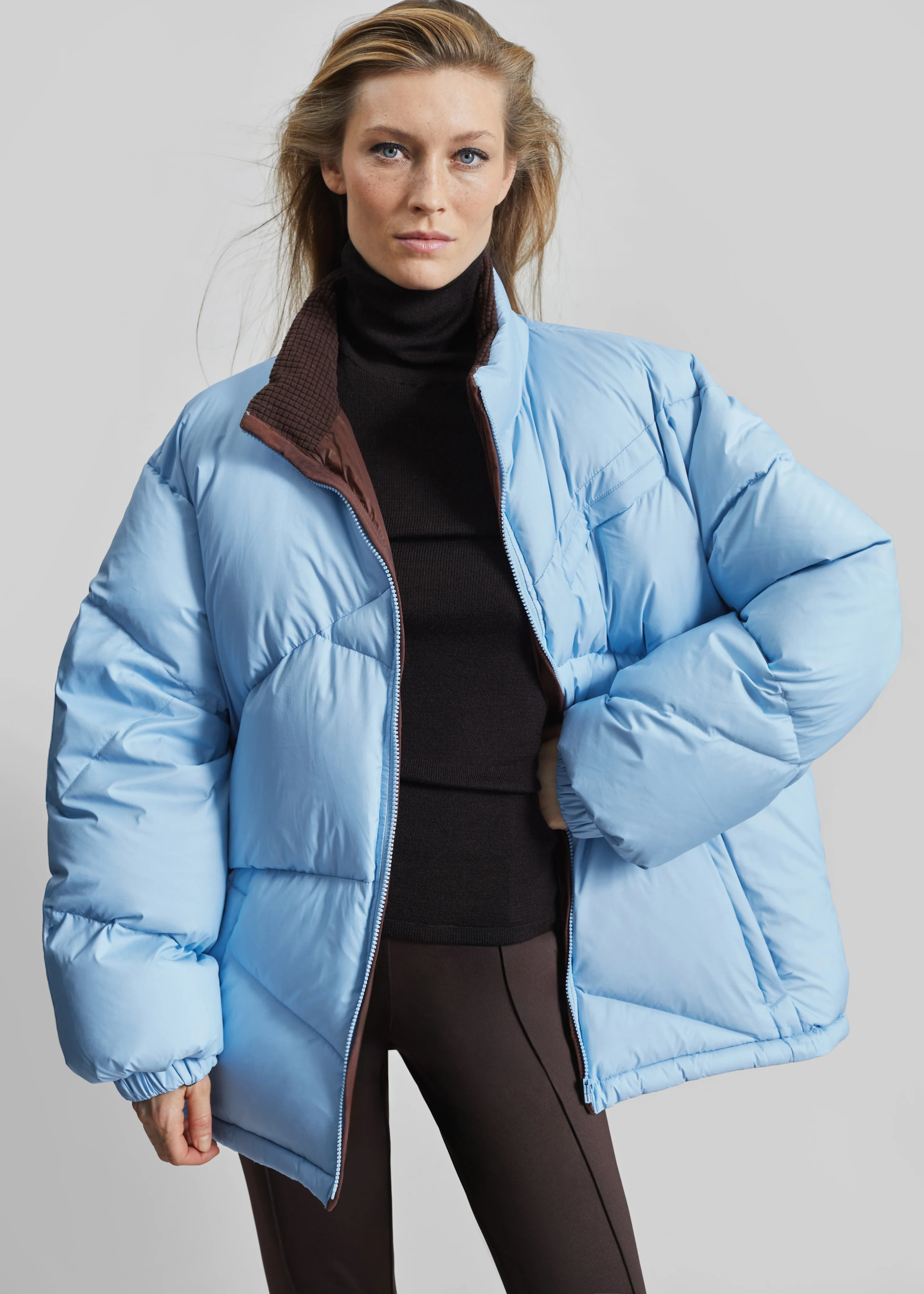 Orino Oversized Puffer Jacket - Blue - Image 2