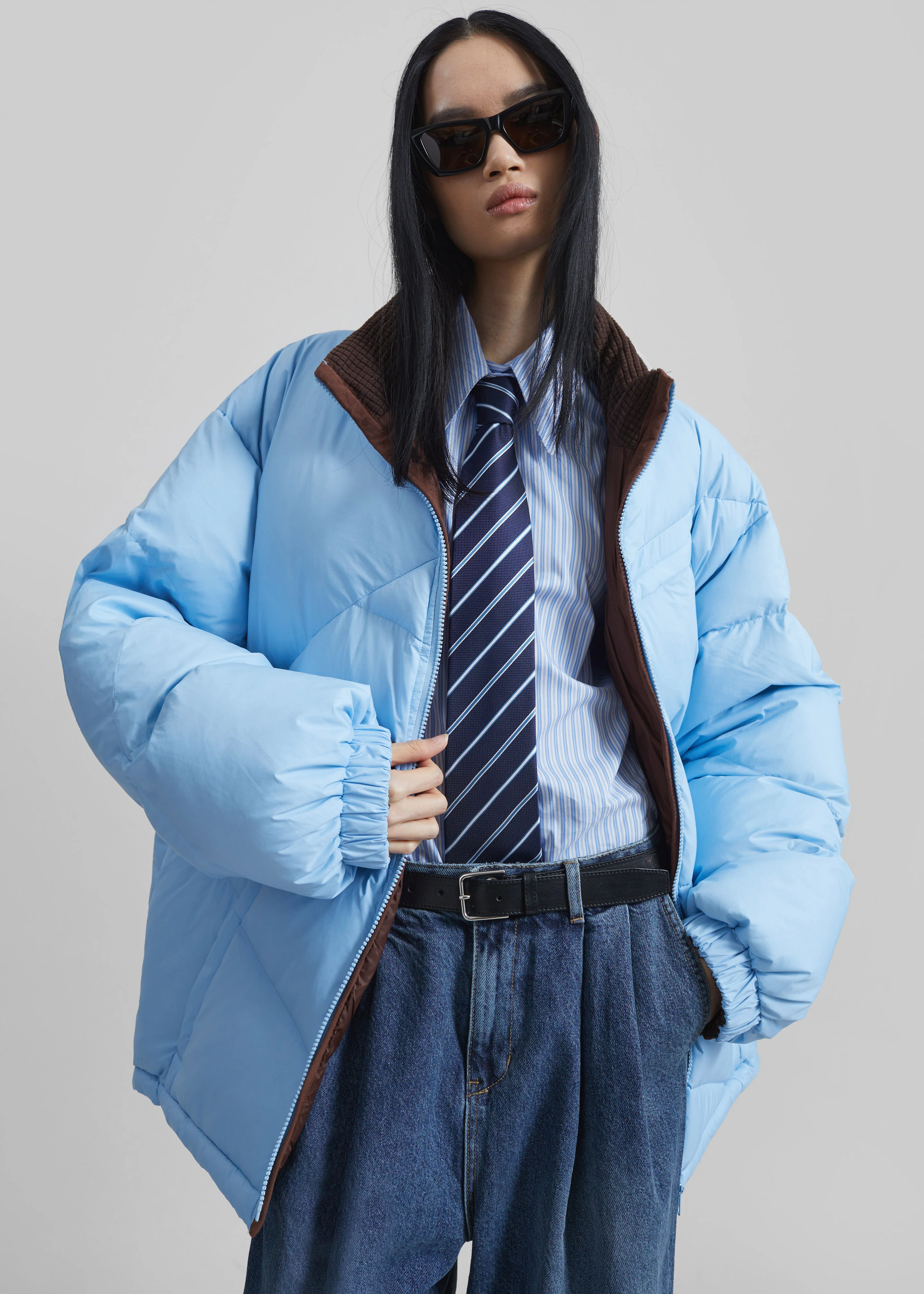 Orino Oversized Puffer Jacket - Blue - Image 7