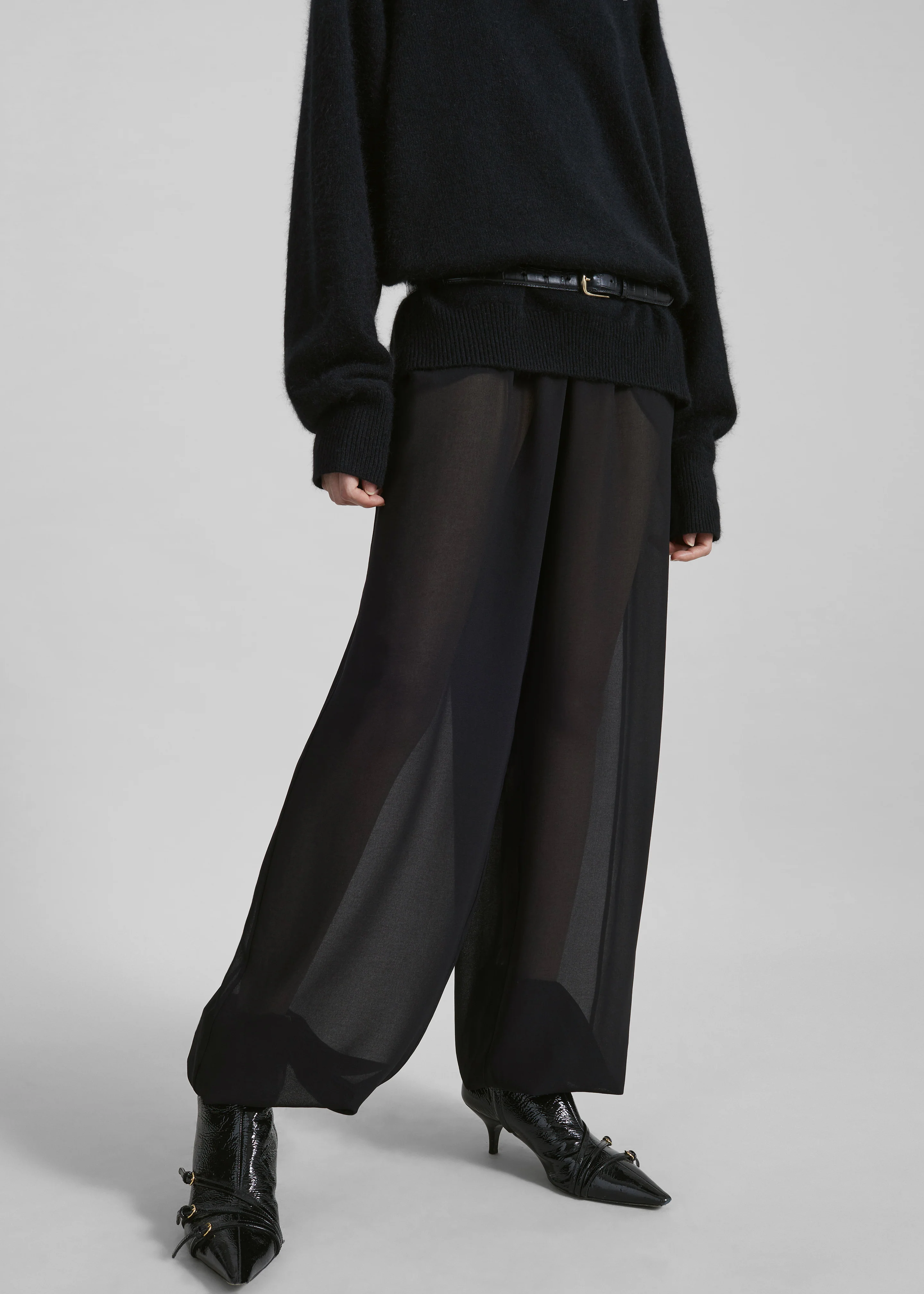 Orissa Sheer Balloon Pants - Black - Image 7
