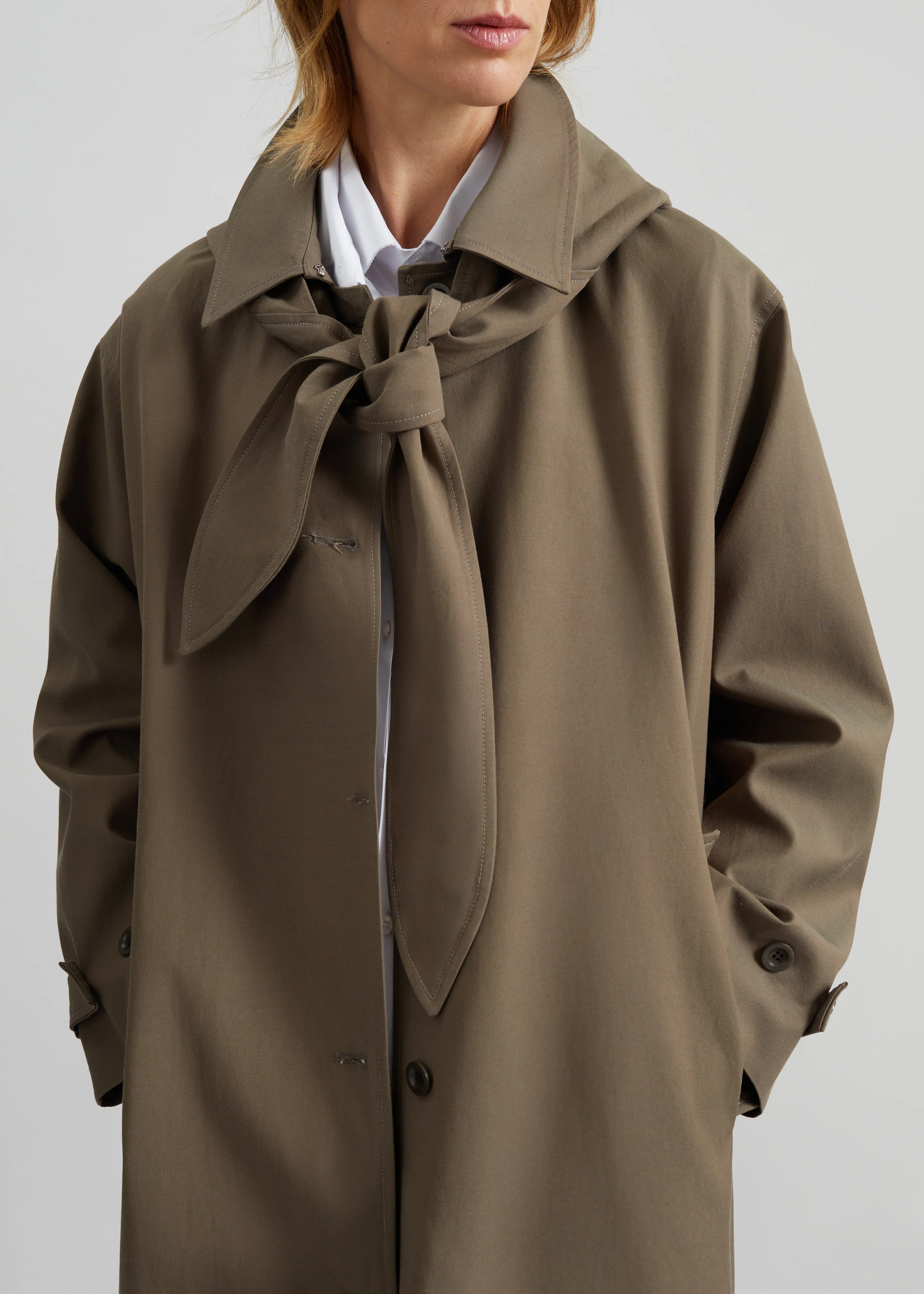 Orly Detachable Hood Trench Coat - Brown - Image 2