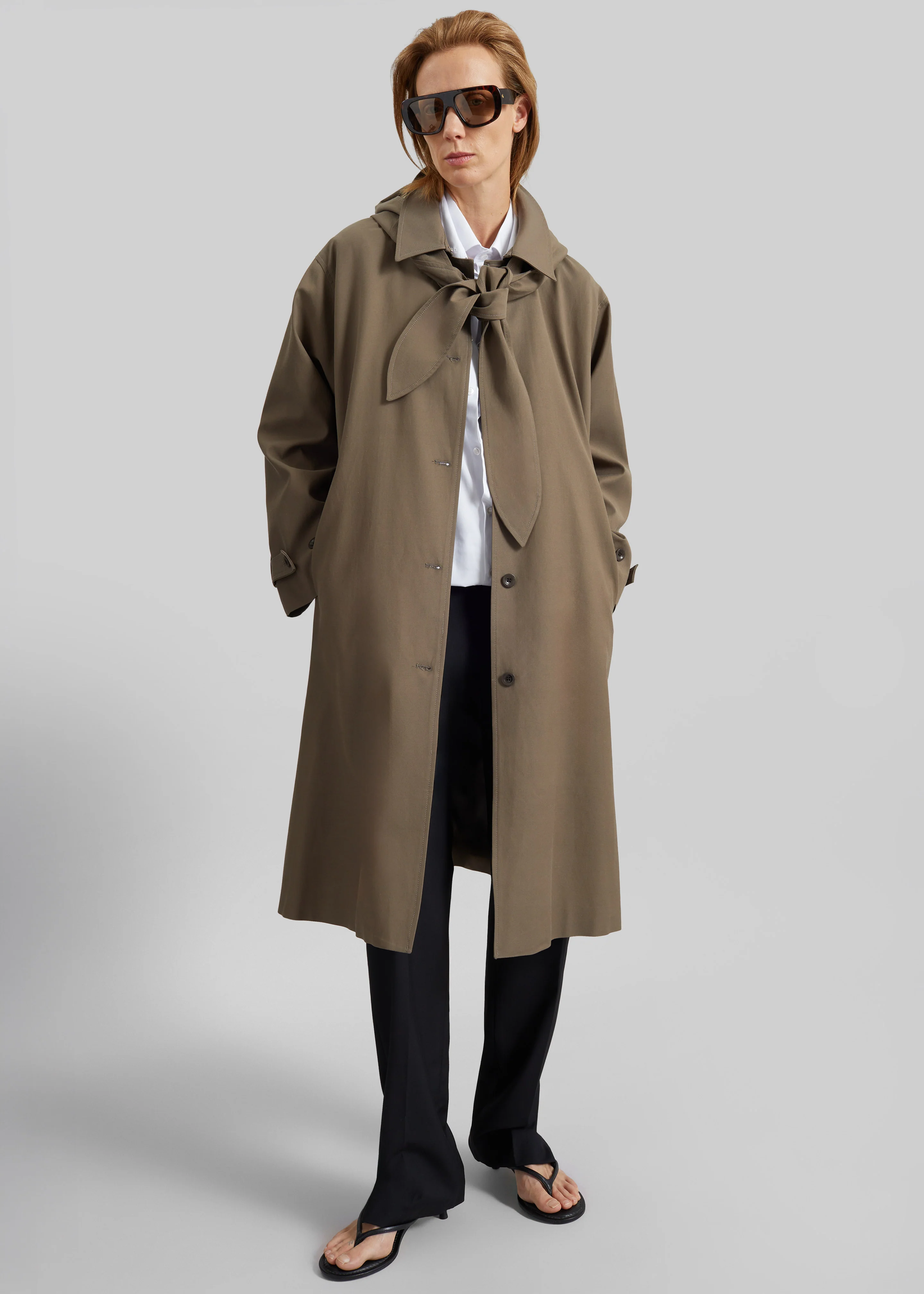 Orly Detachable Hood Trench Coat - Brown - Image 4