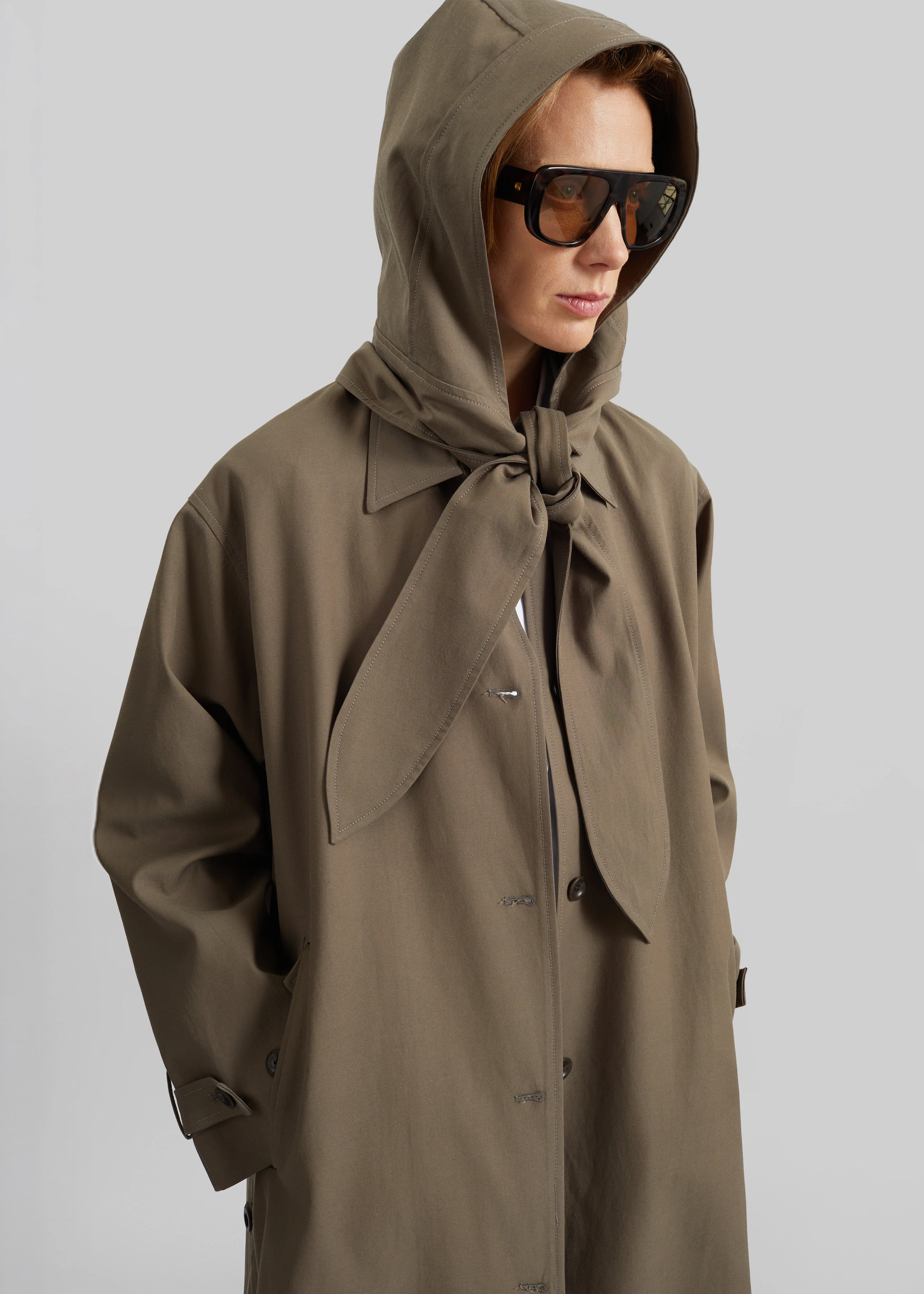 Orly Detachable Hood Trench Coat - Brown - Image 6