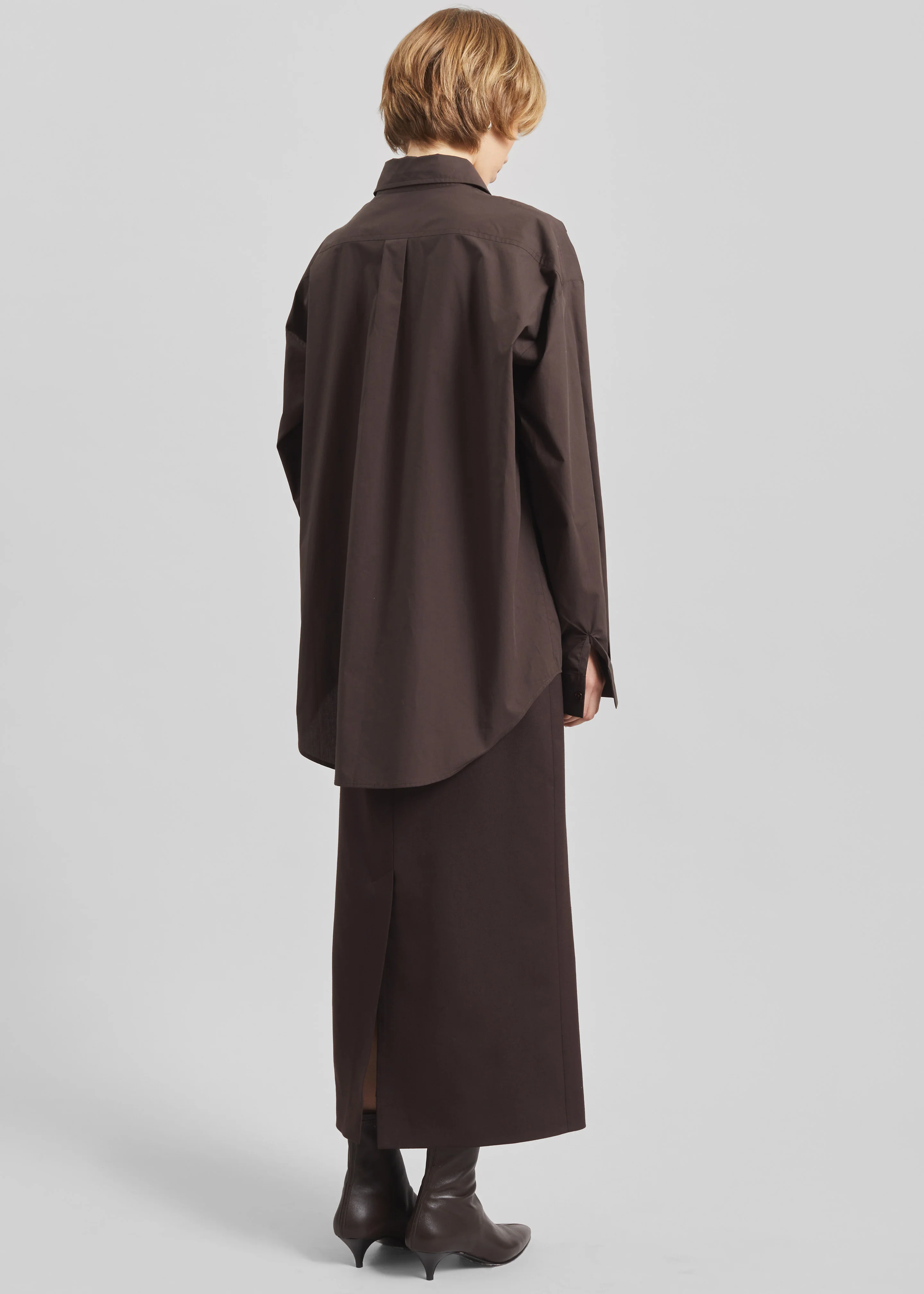 Ornella Side Button-Up Shirt - Brown - Image 6