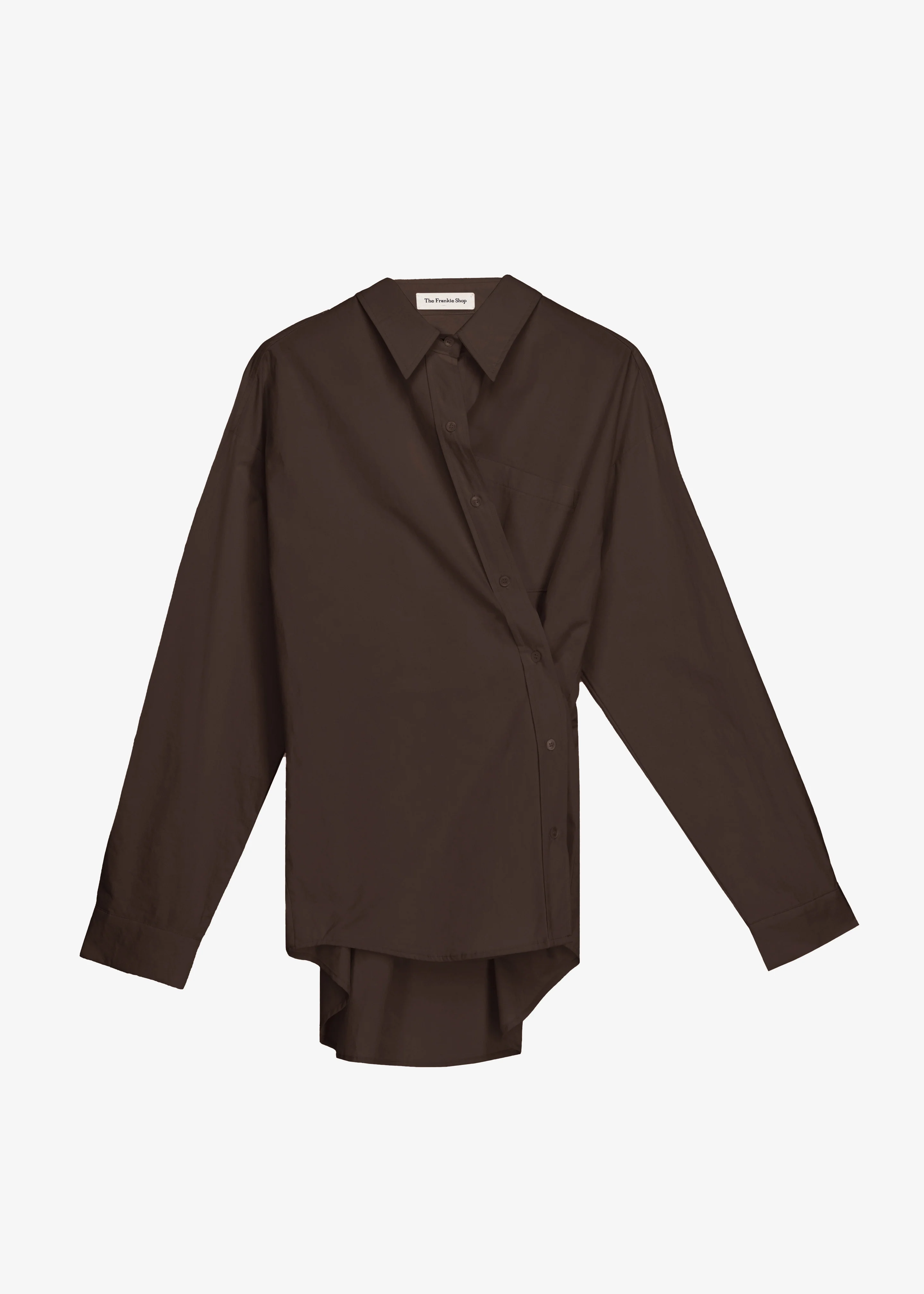 Ornella Side Button-Up Shirt - Brown - Image 7