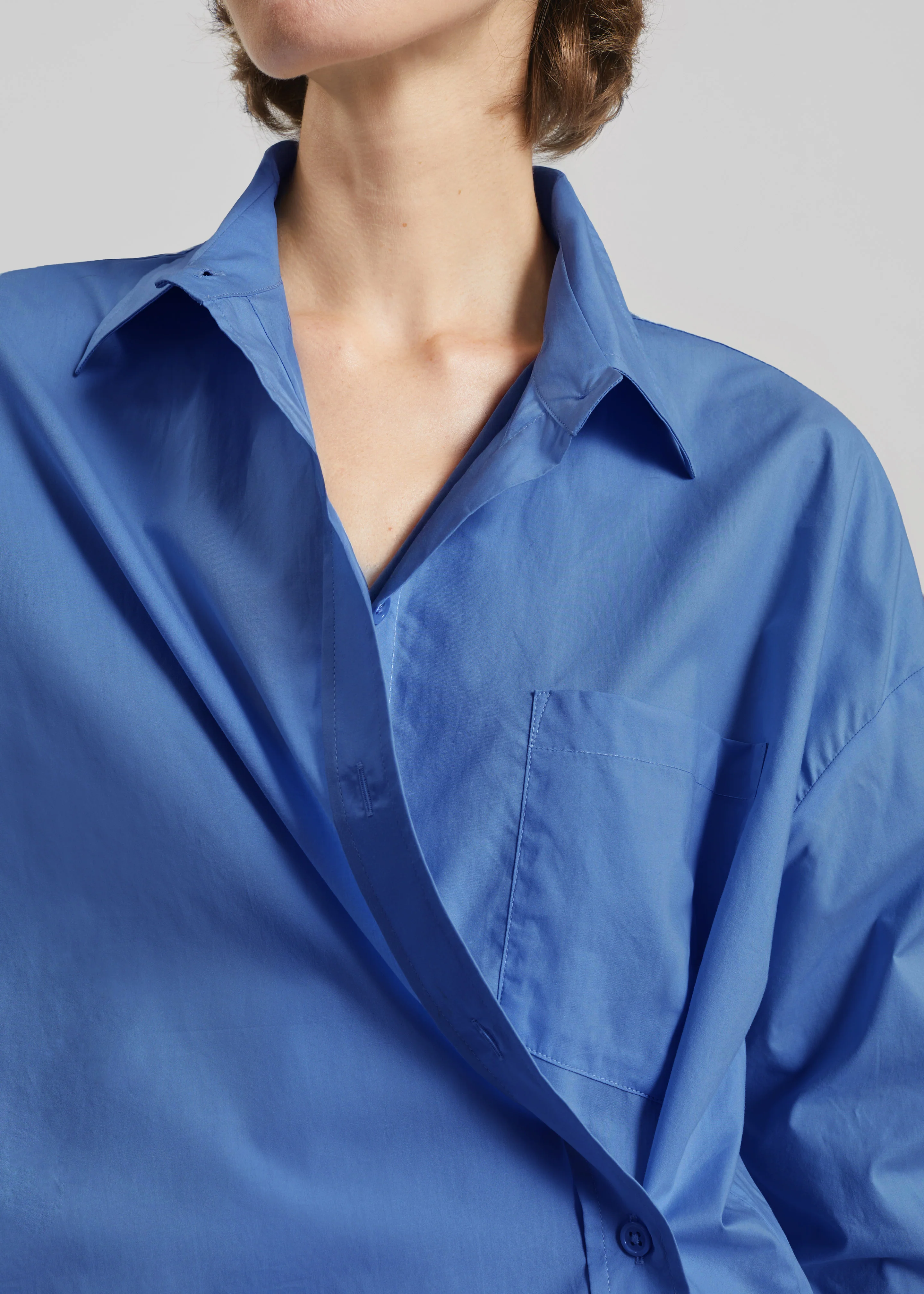 Ornella Side Button-Up Shirt - Cobalt - Image 4