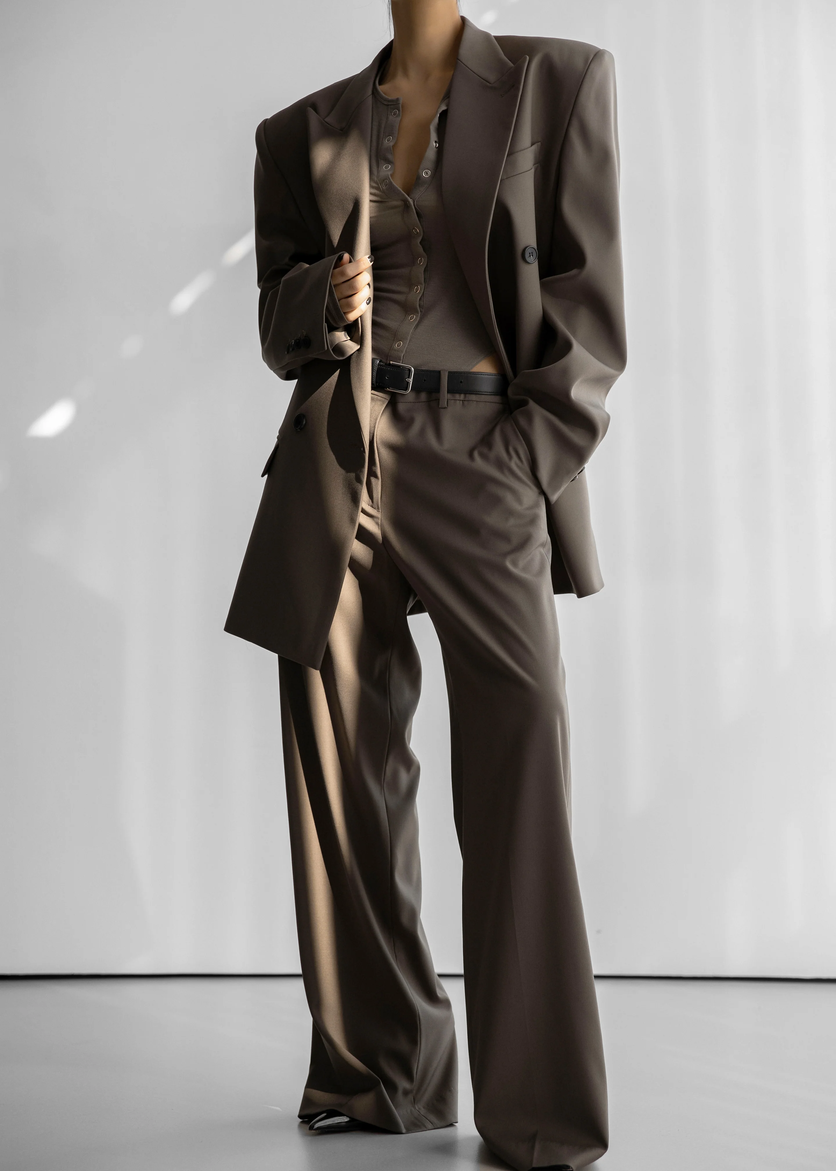 Pallen Double Breasted Blazer - Brown - Image 6