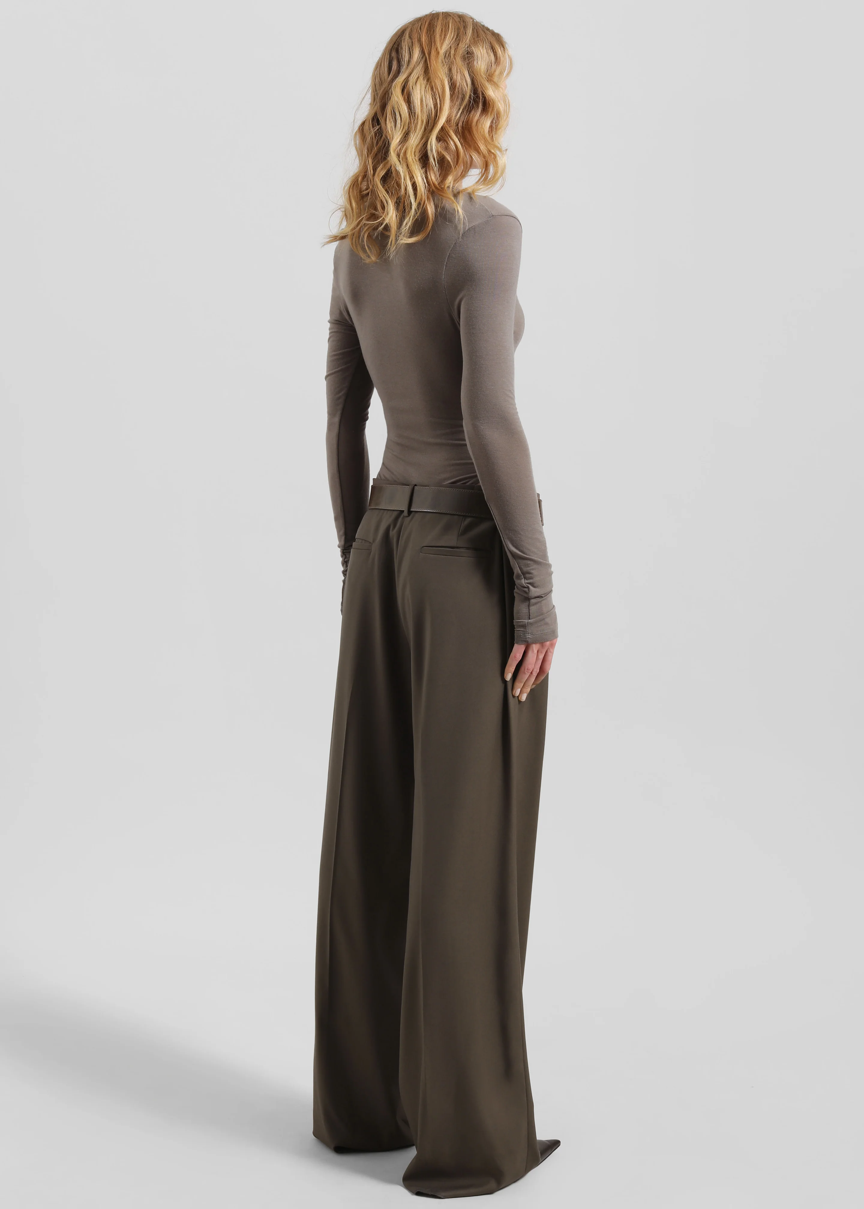 Pallen Wide Trousers - Brown - Image 9