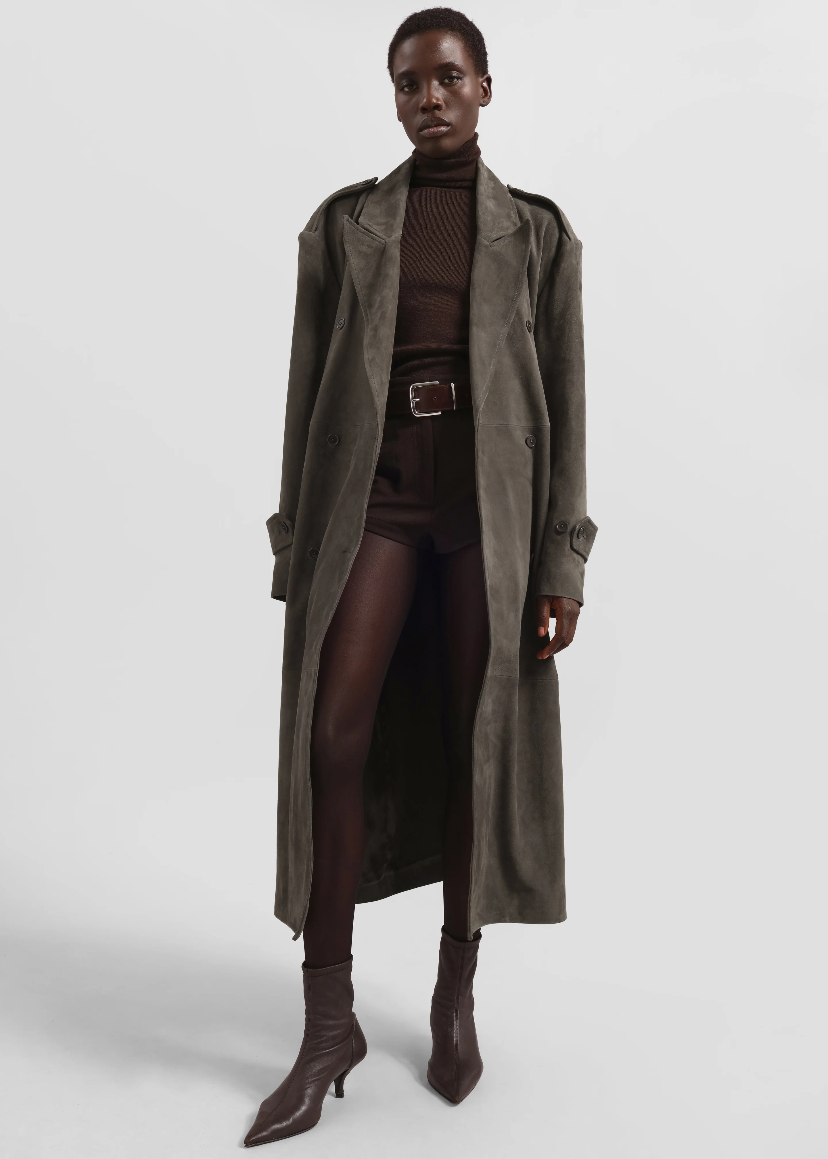 Pembroke Faux Suede Trench - Mousse