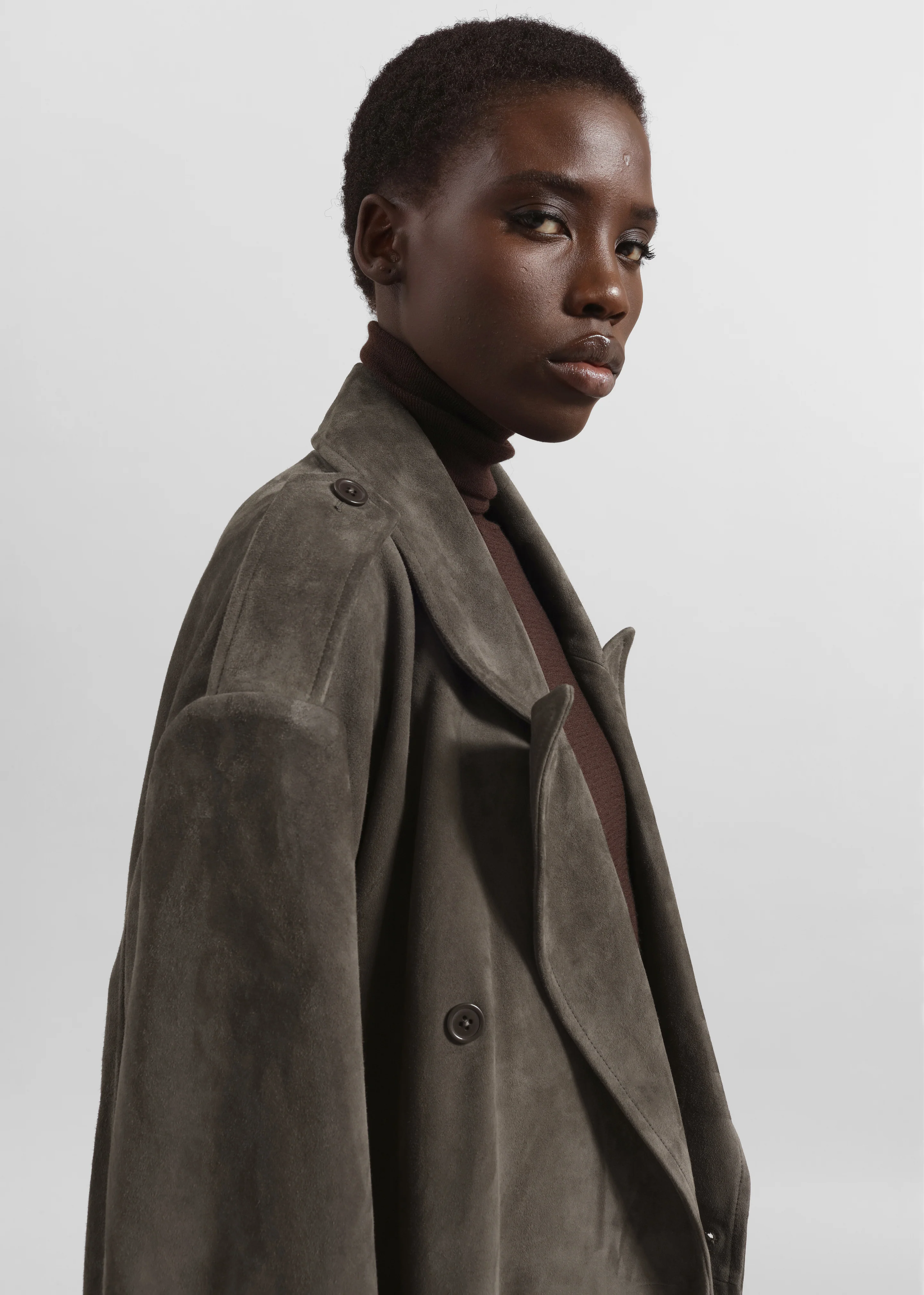 Pembroke Faux Suede Trench - Mousse - Image 4
