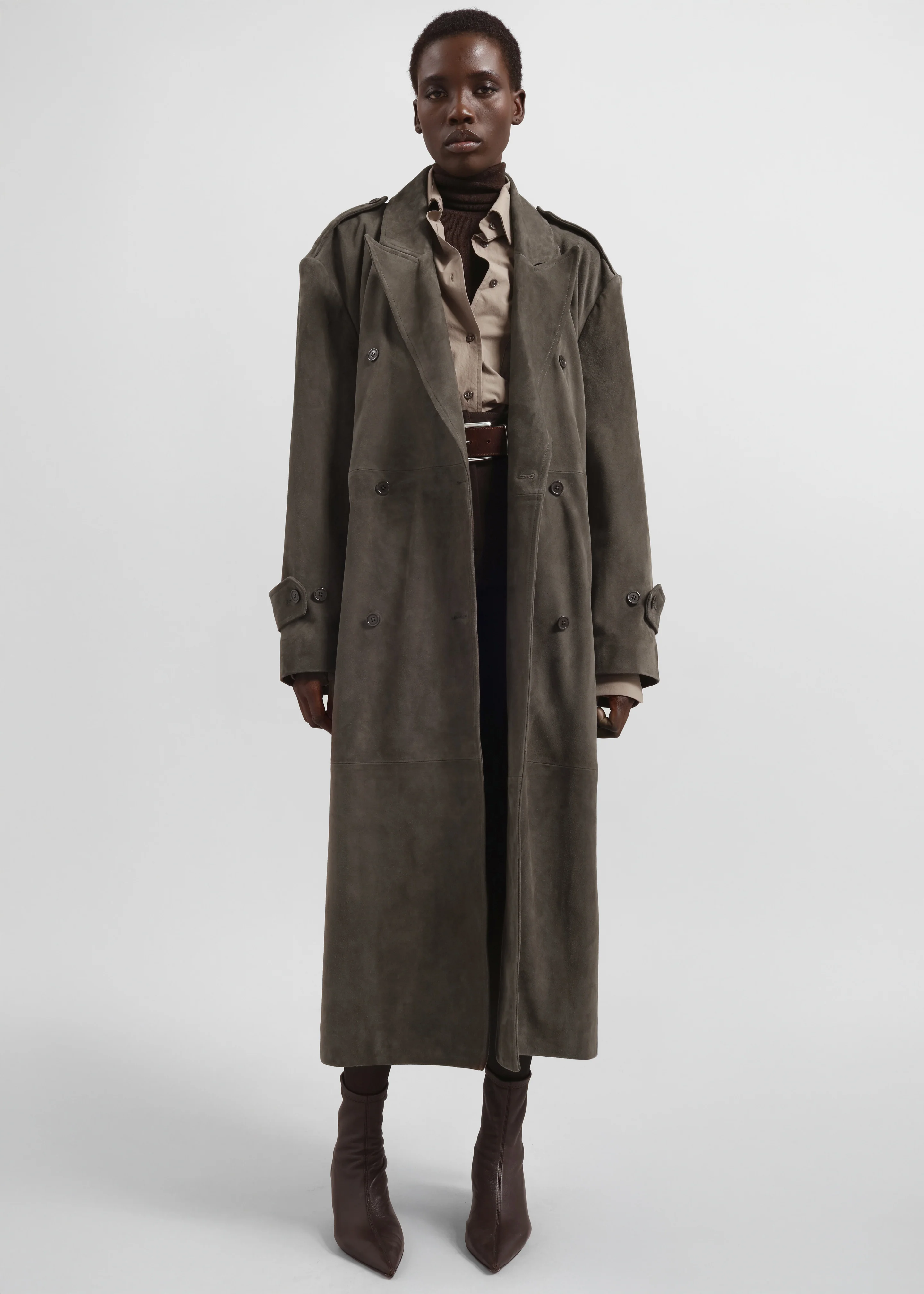 Pembroke Faux Suede Trench - Mousse - Image 5