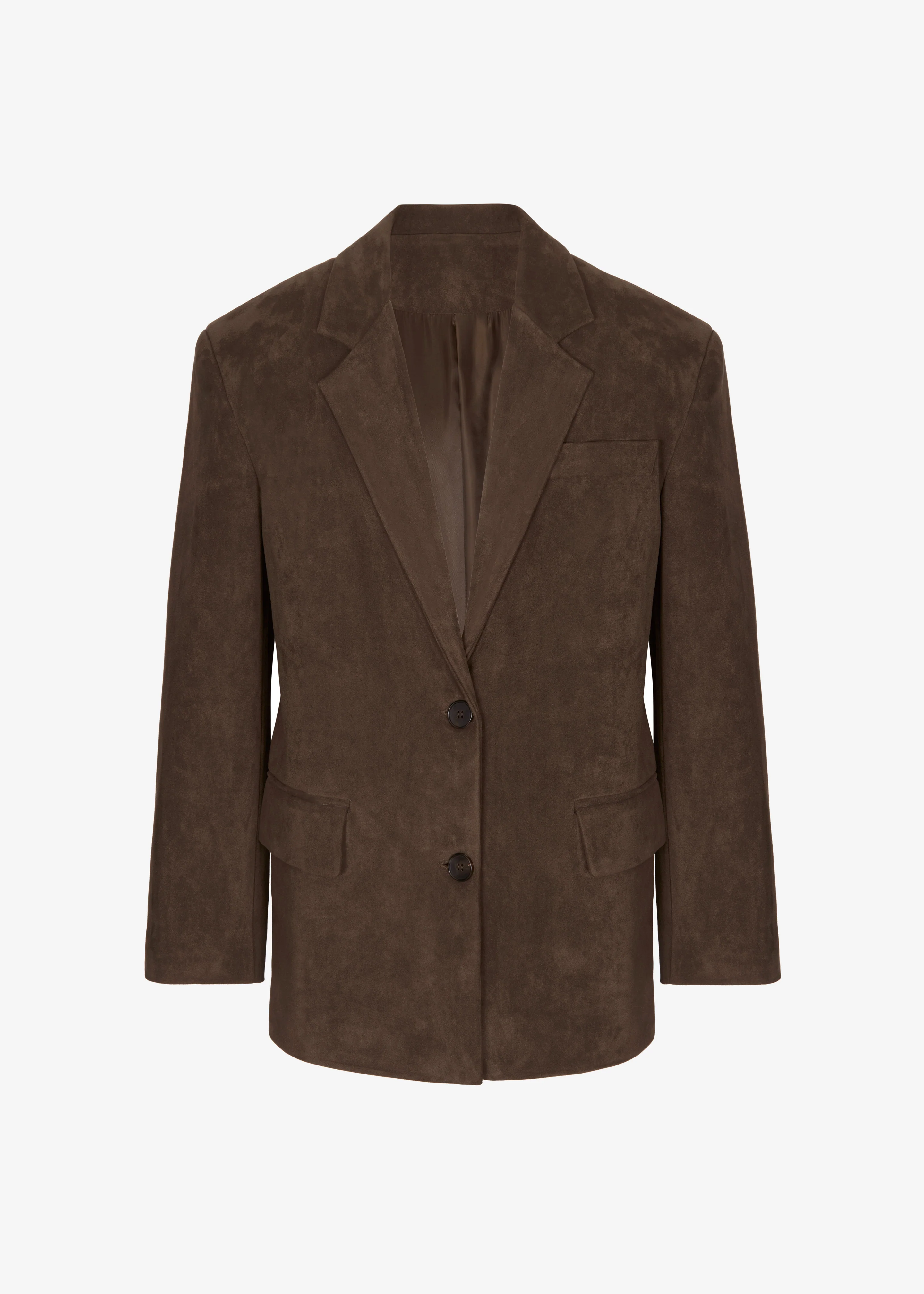 Peoria Faux Suede Blazer - Brown - Image 13