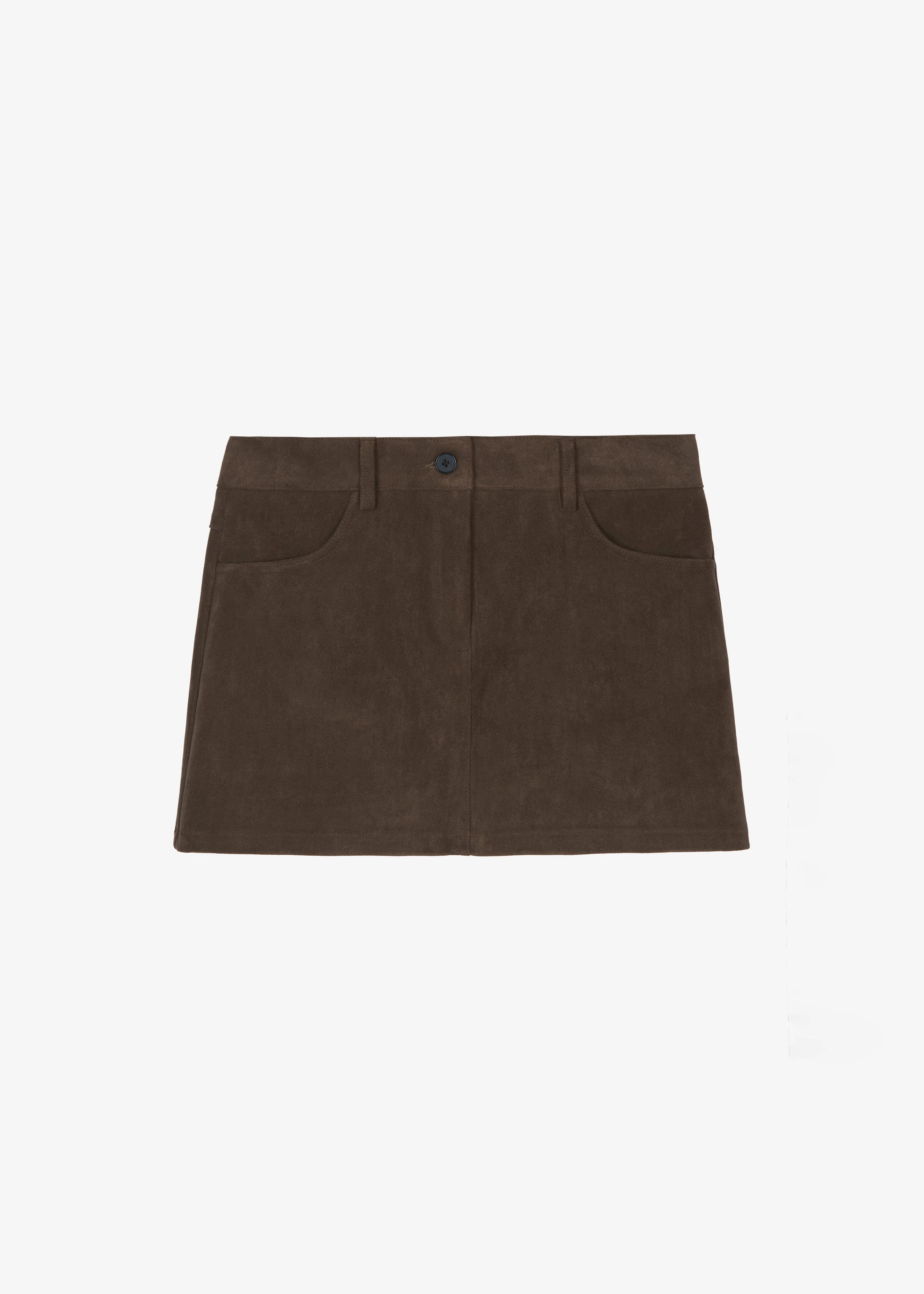 Peoria Faux Suede Mini Skirt - Brown - Image 14