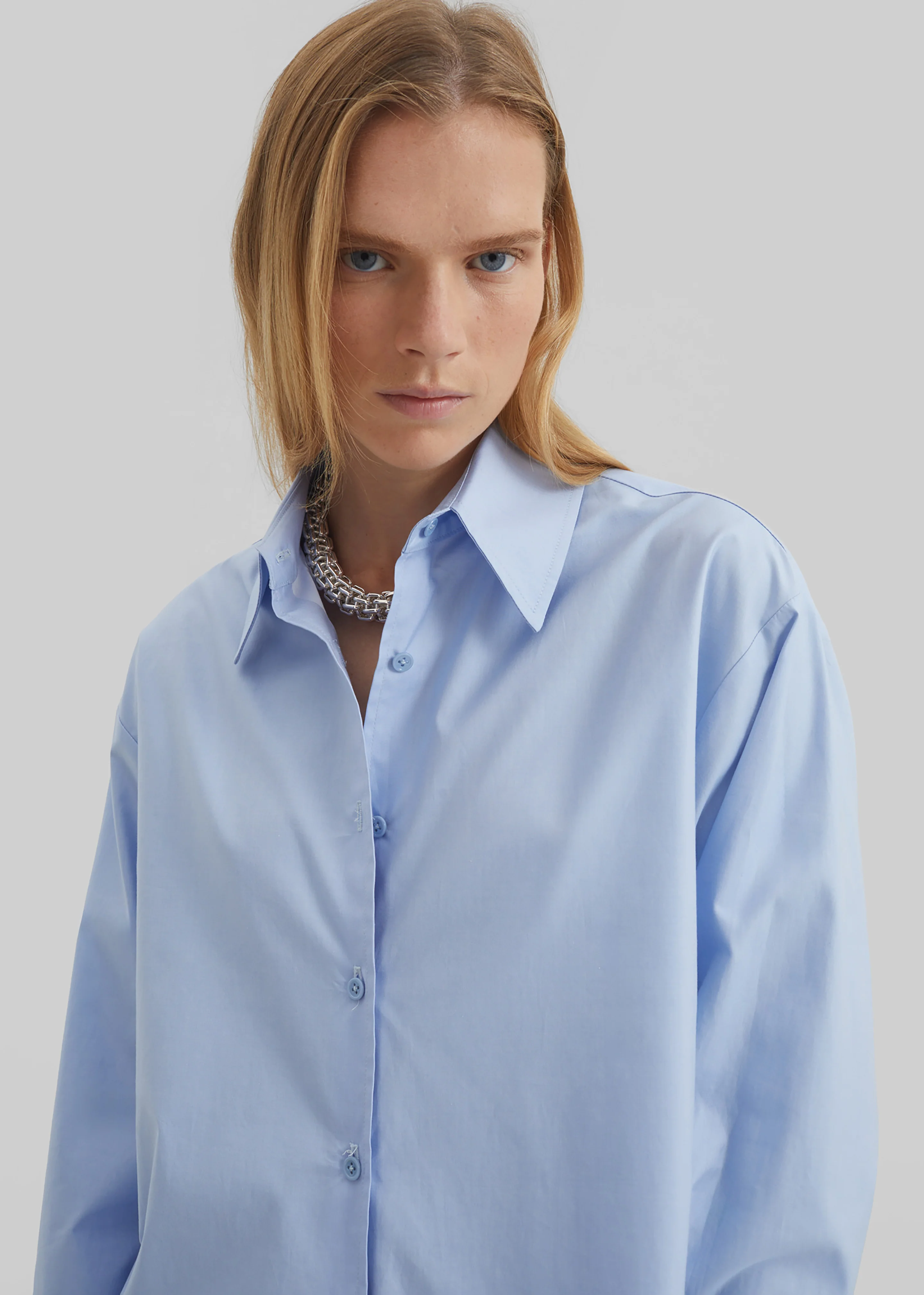 Peri Cotton Shirt - Light Blue - Image 3