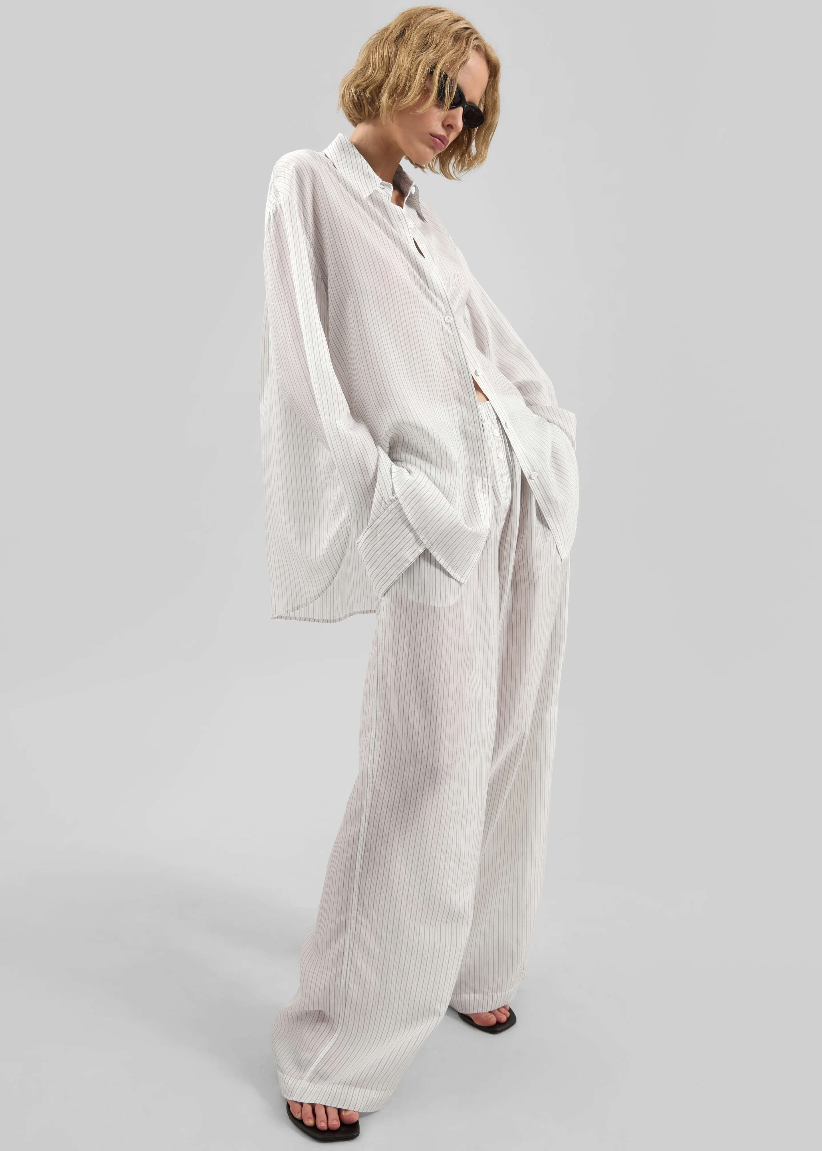 Peri Double Striped Shirt - White/Black Stripe - Image 8