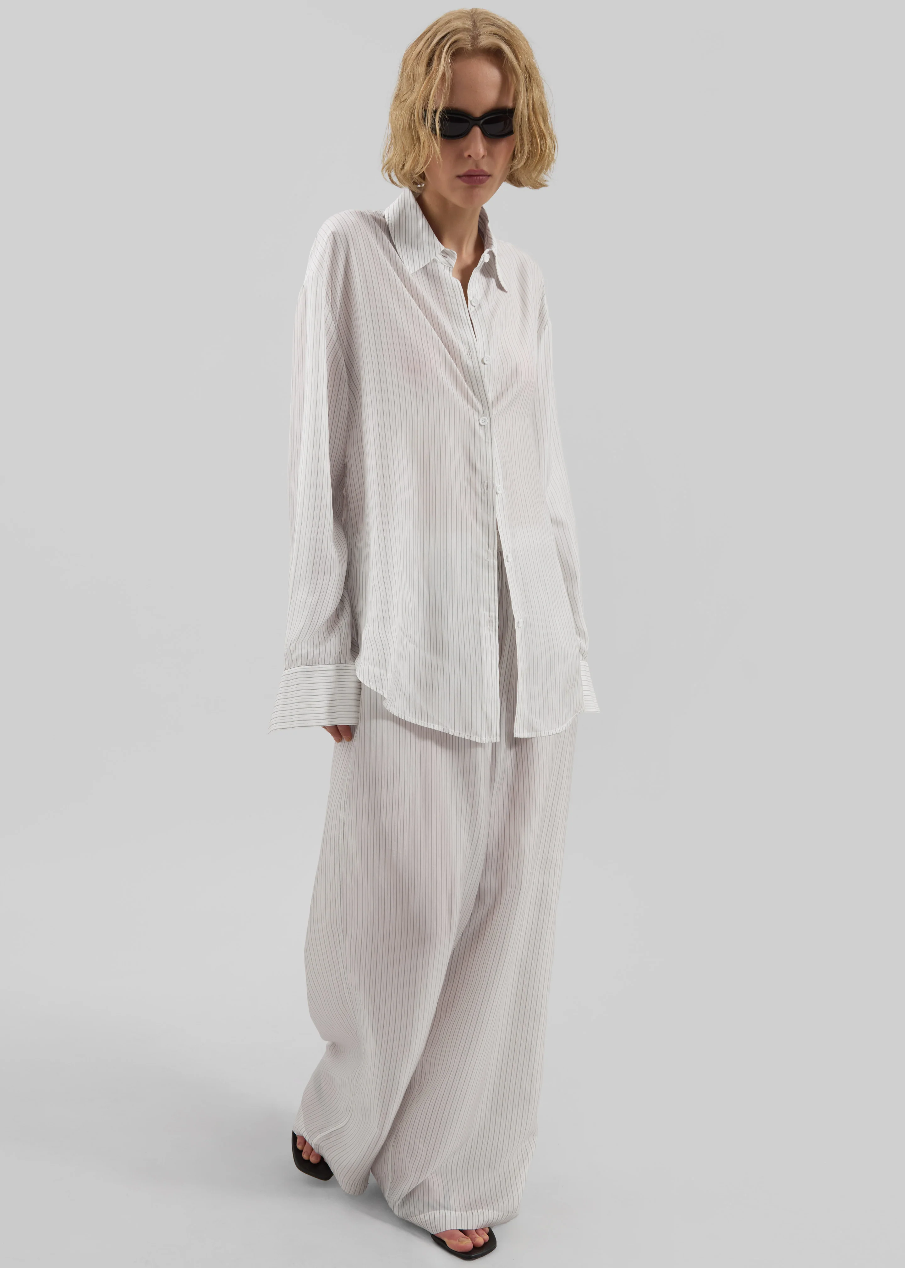 Peri Double Striped Shirt - White/Black Stripe - Image 9