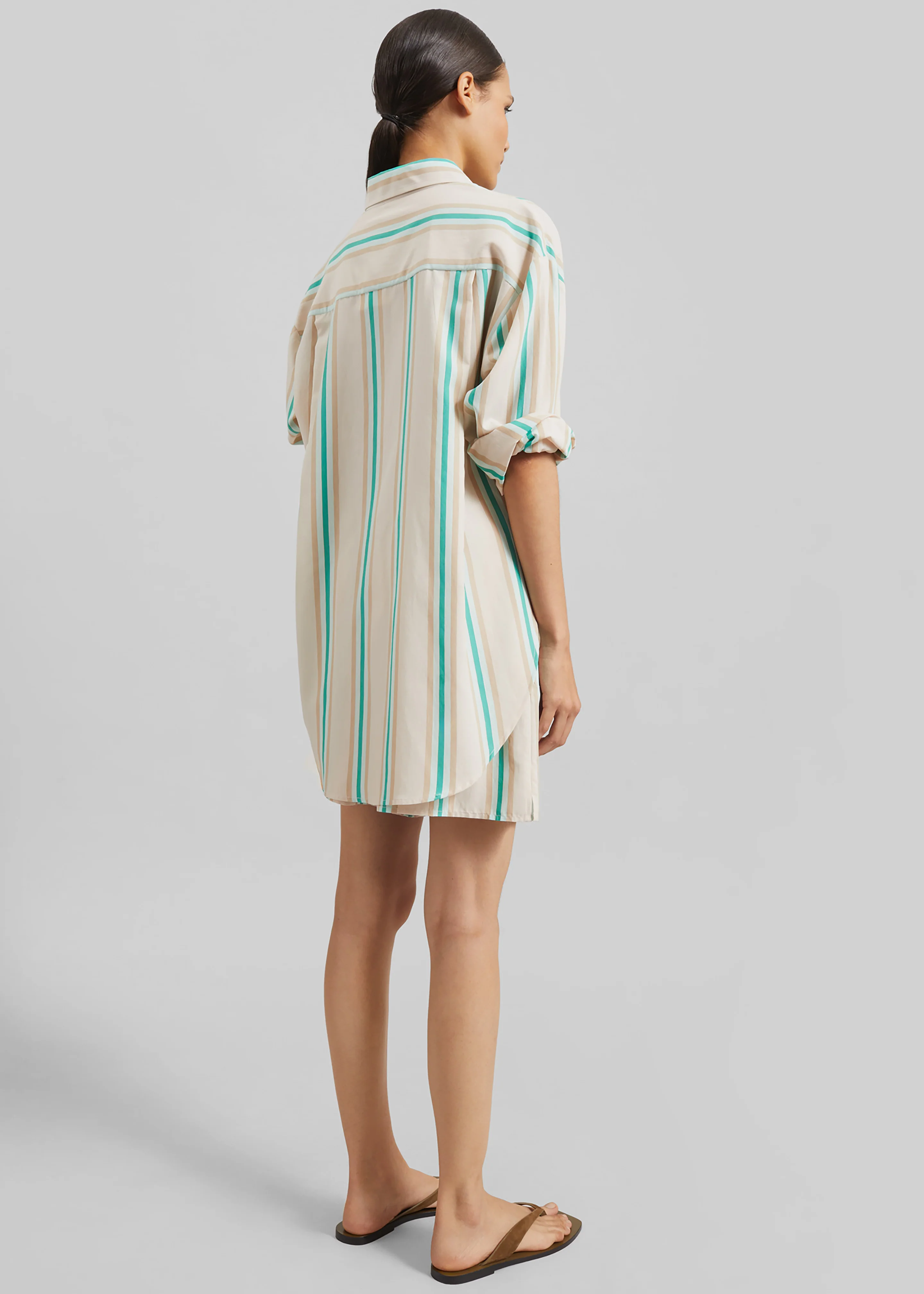 Peri Fluid Shirt - Beige Multi Stripe - Image 8