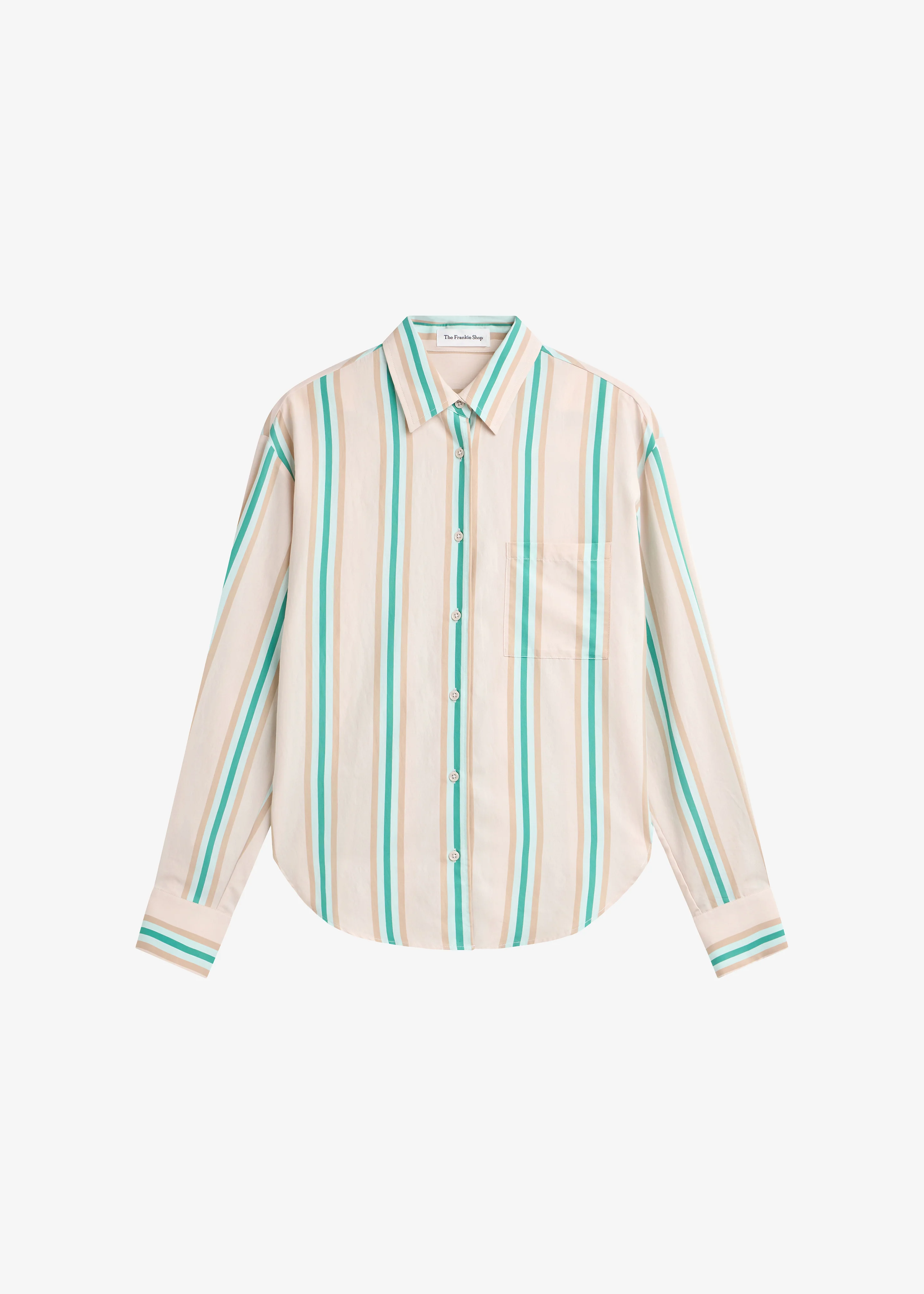 Peri Fluid Shirt - Beige Multi Stripe - Image 9