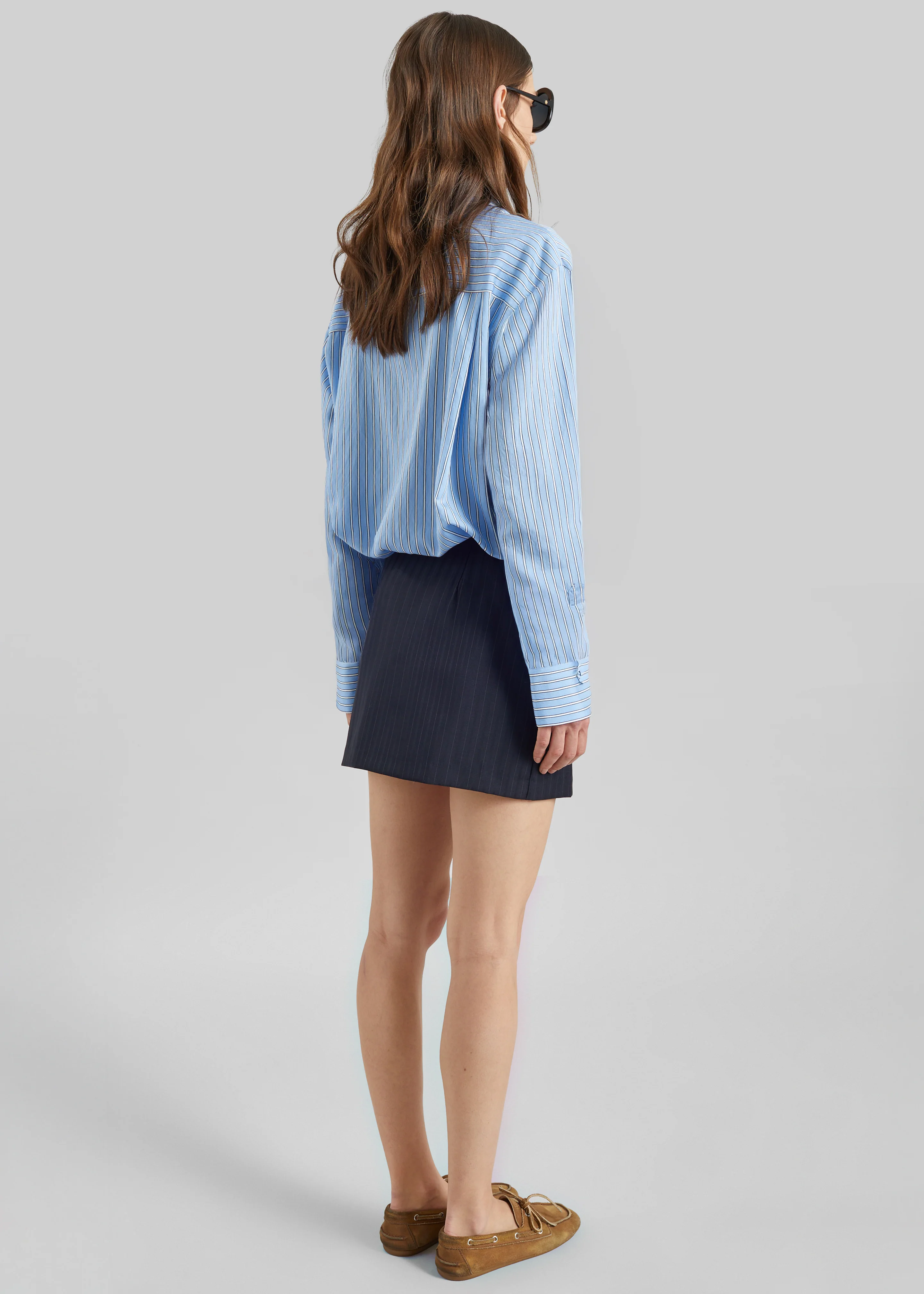 Peri Fluid Shirt - Blue/White Stripe - Image 8