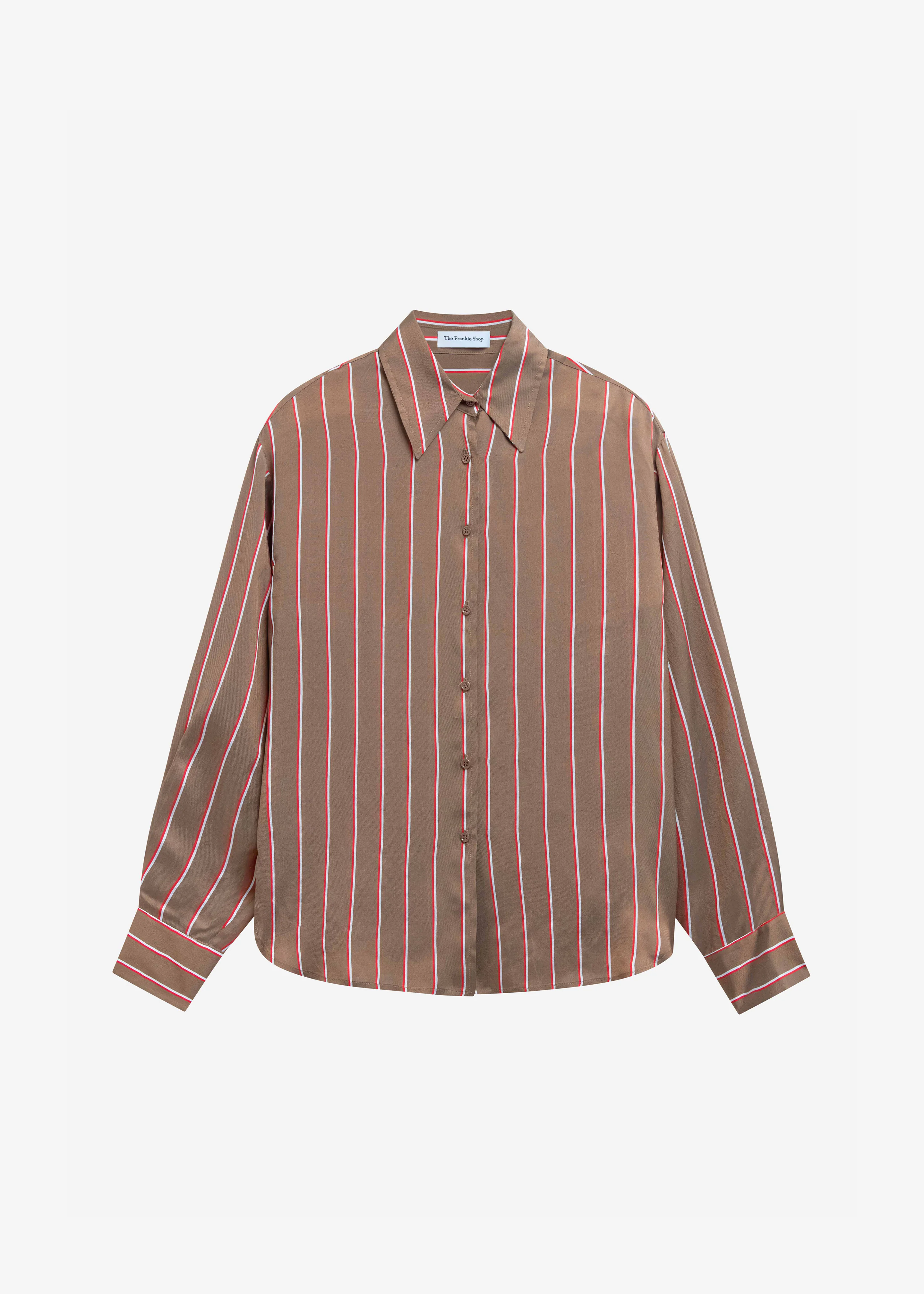 Peri Fluid Shirt - Brown Multi Stripe - Image 9