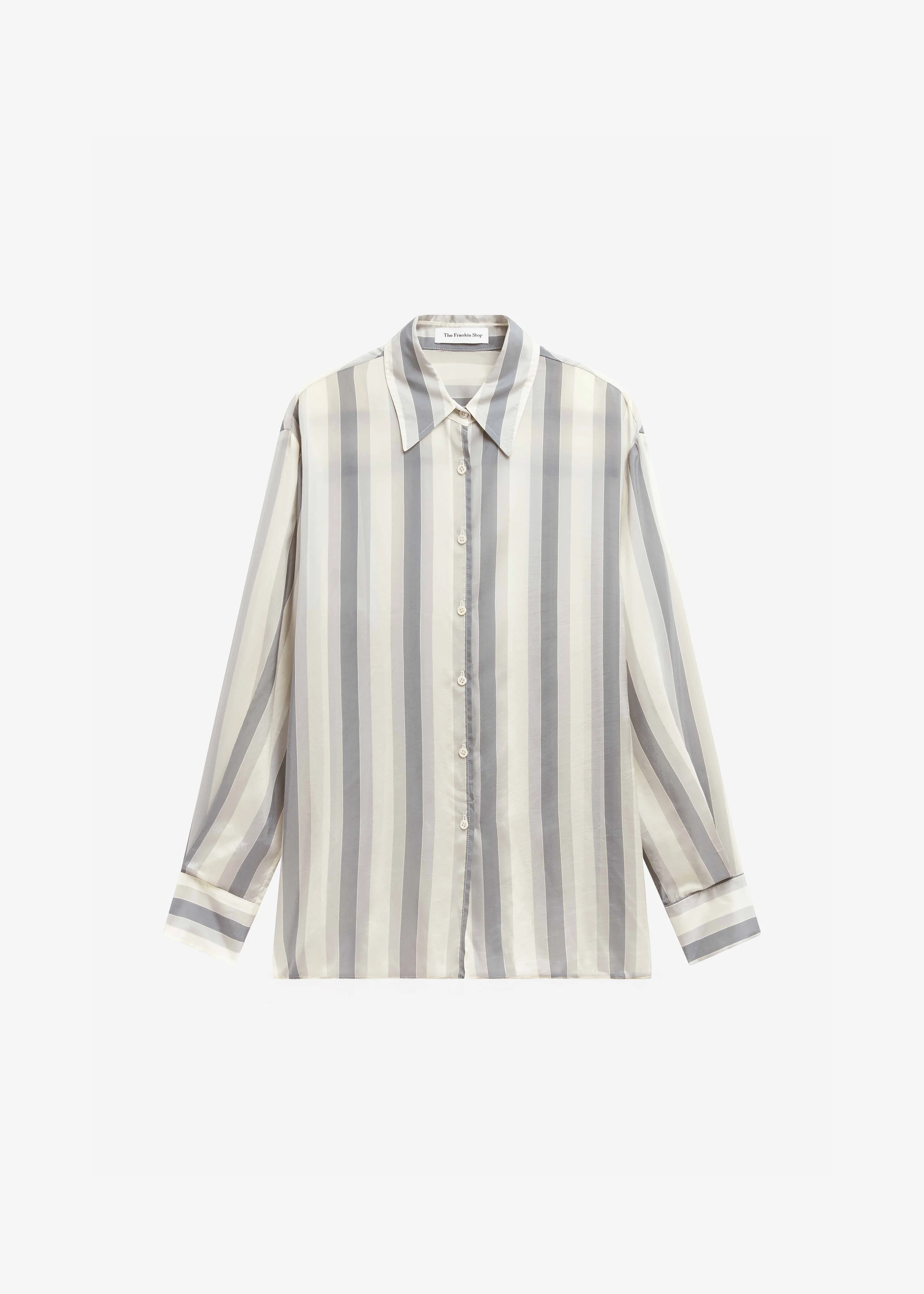 Peri Fluid Shirt - White/Grey Stripe - Image 13