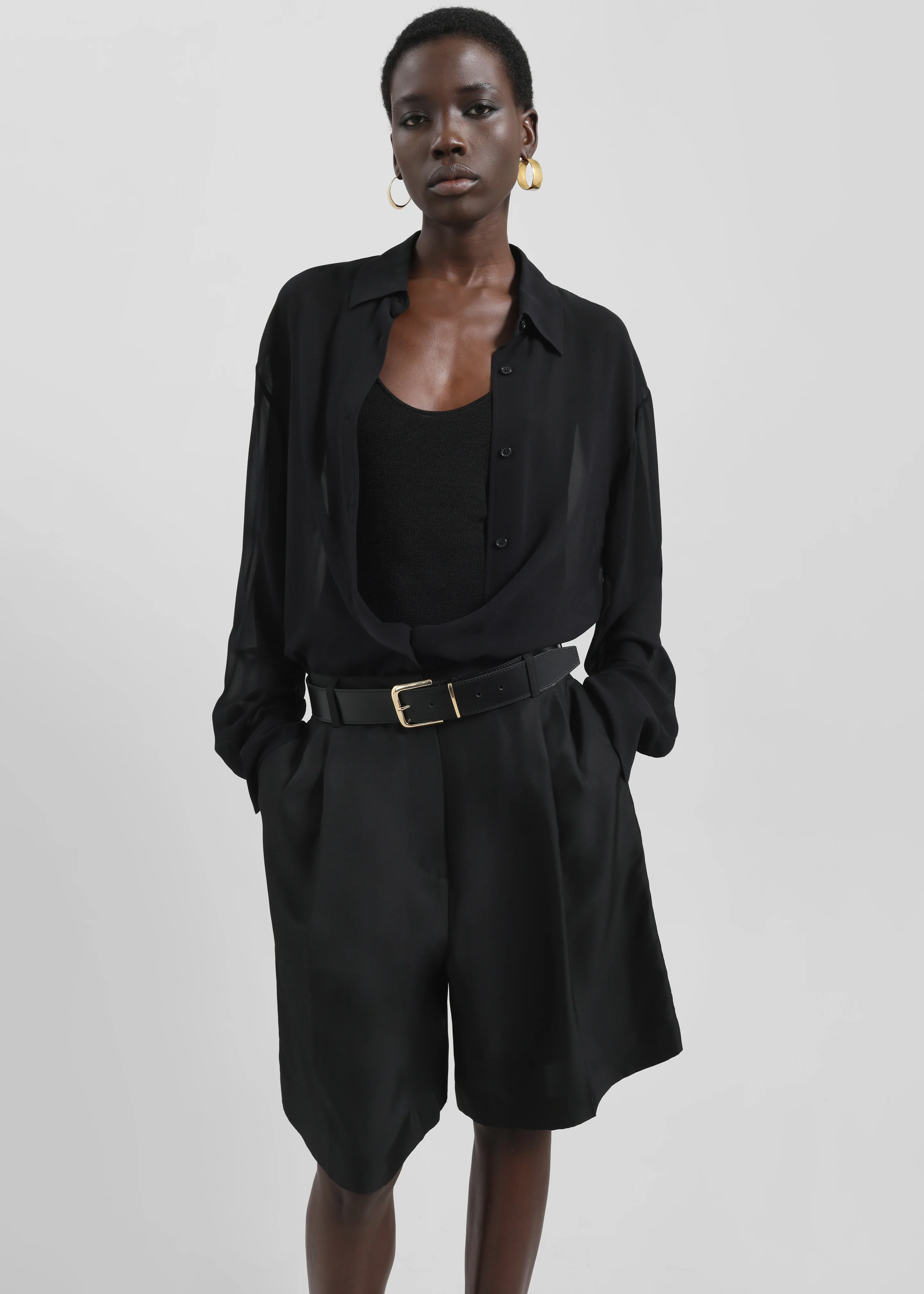 Peri Georgette Shirt - Black - Image 3
