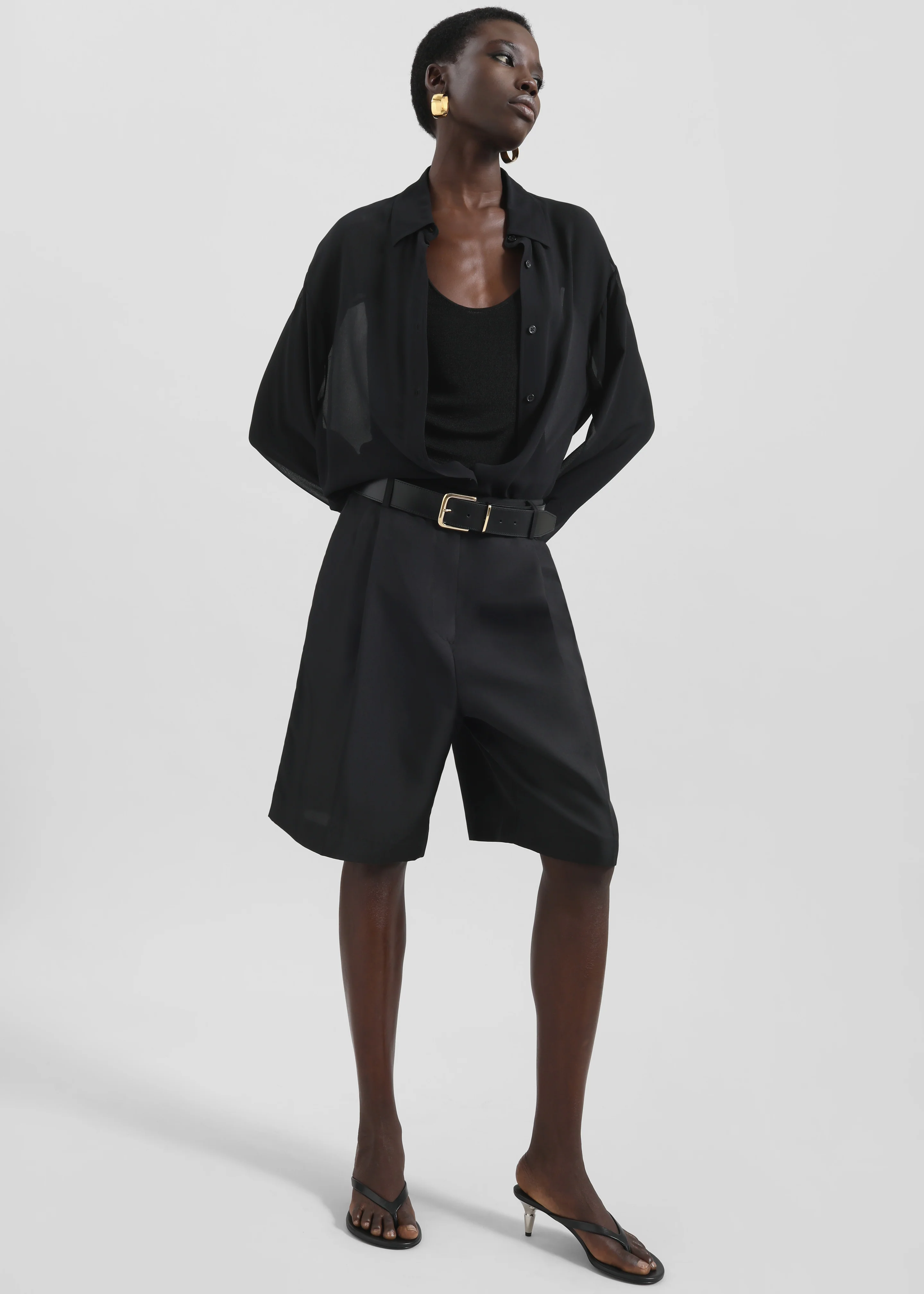 Peri Georgette Shirt - Black - Image 4