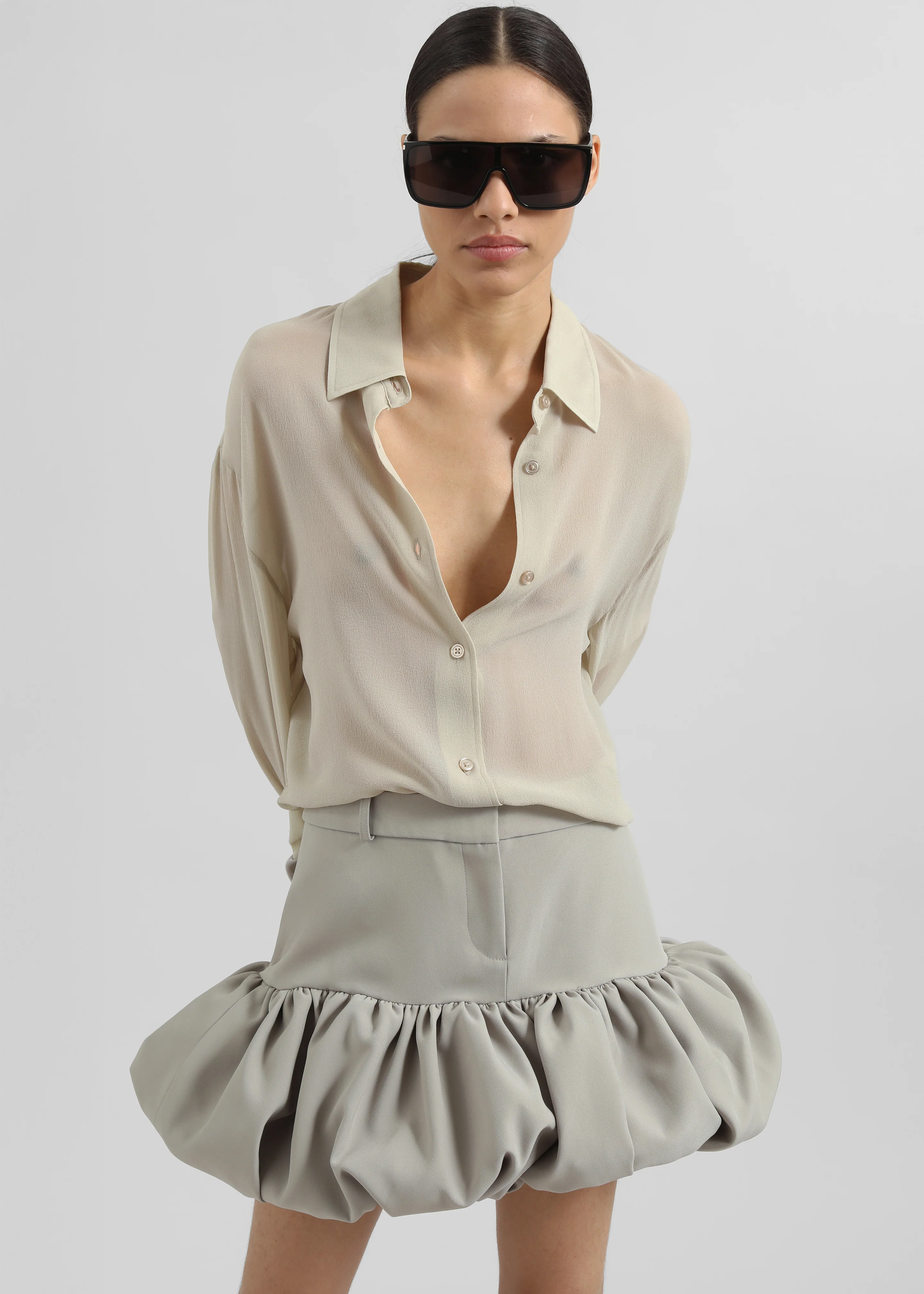 Peri Georgette Shirt - Cement - Image 12