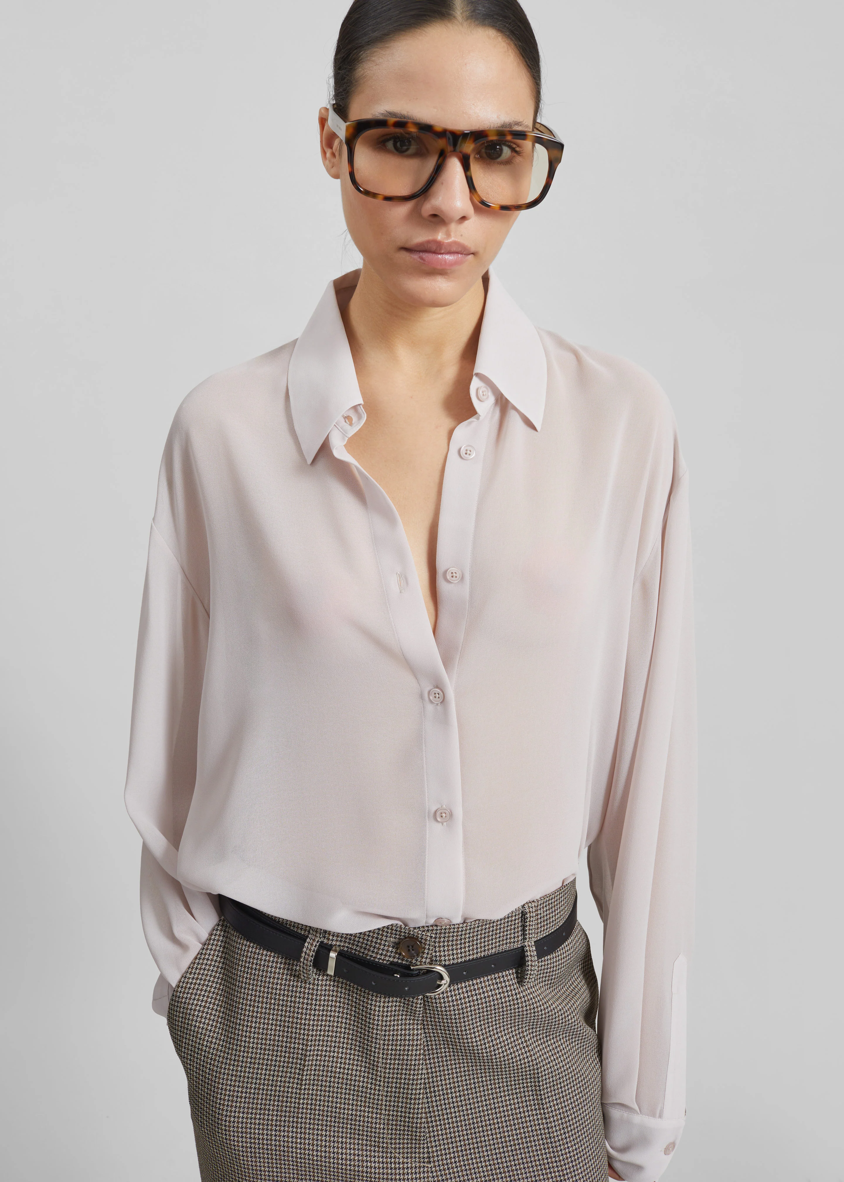 Peri Georgette Shirt - Faded Pink