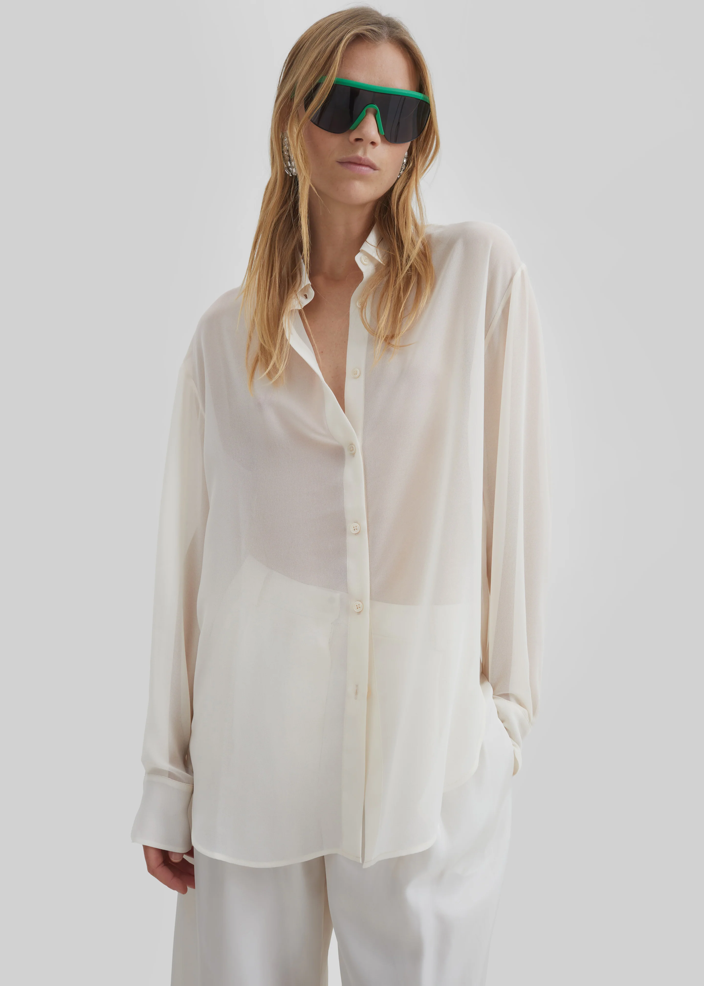 Peri Georgette Shirt - Ivory - Image 6
