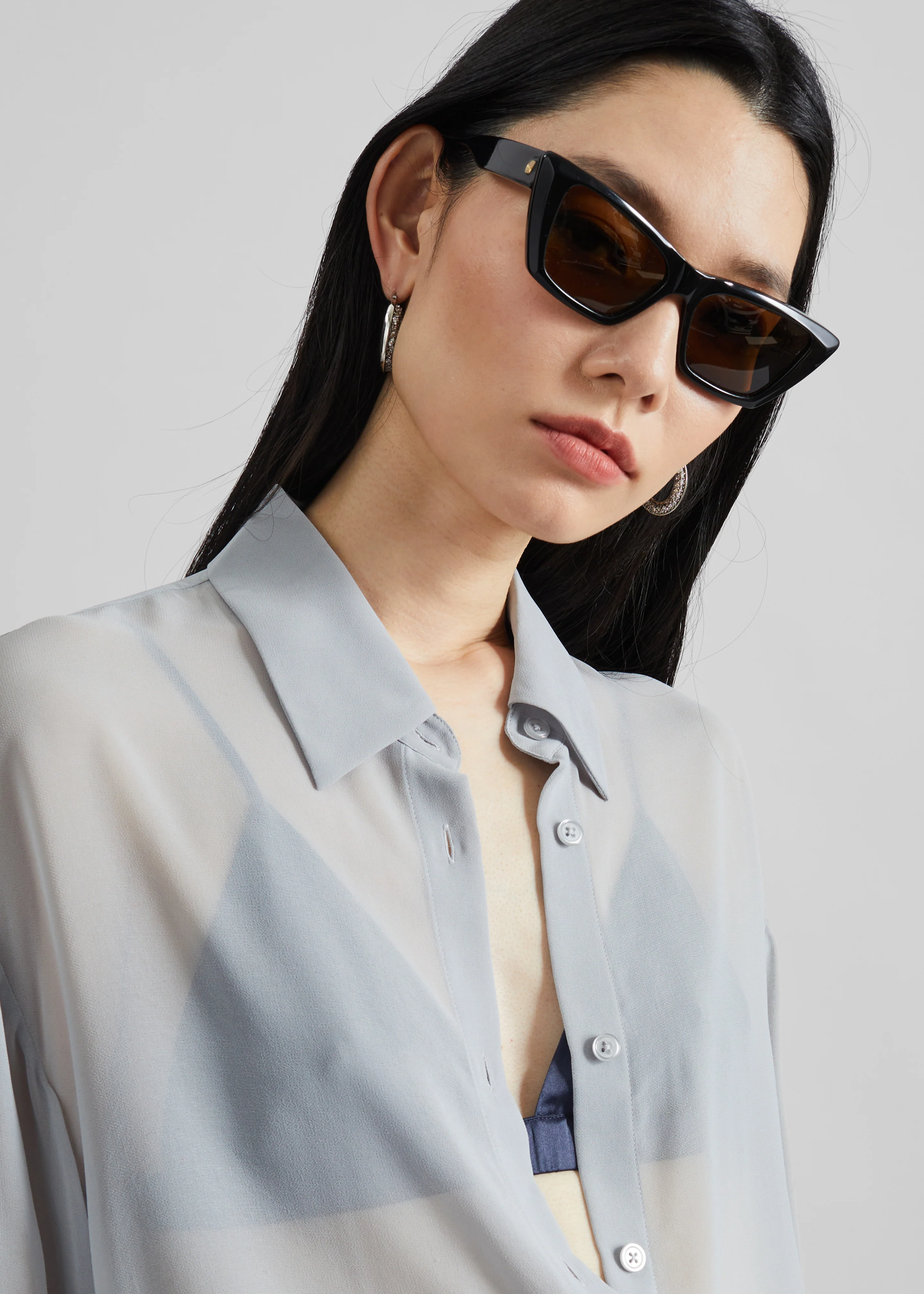 Peri Georgette Shirt - Slate Grey - Image 4