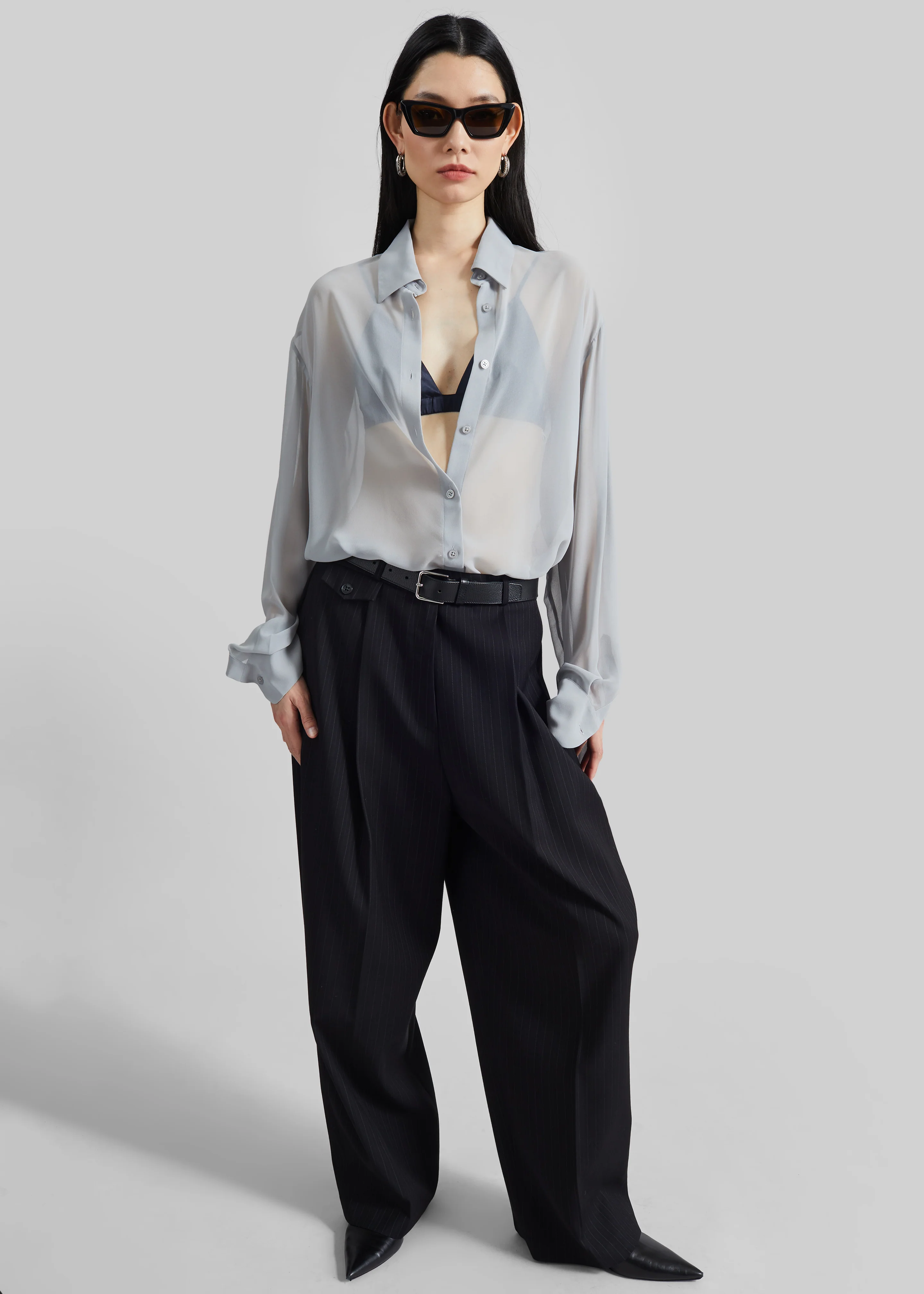 Peri Georgette Shirt - Slate Grey - Image 5
