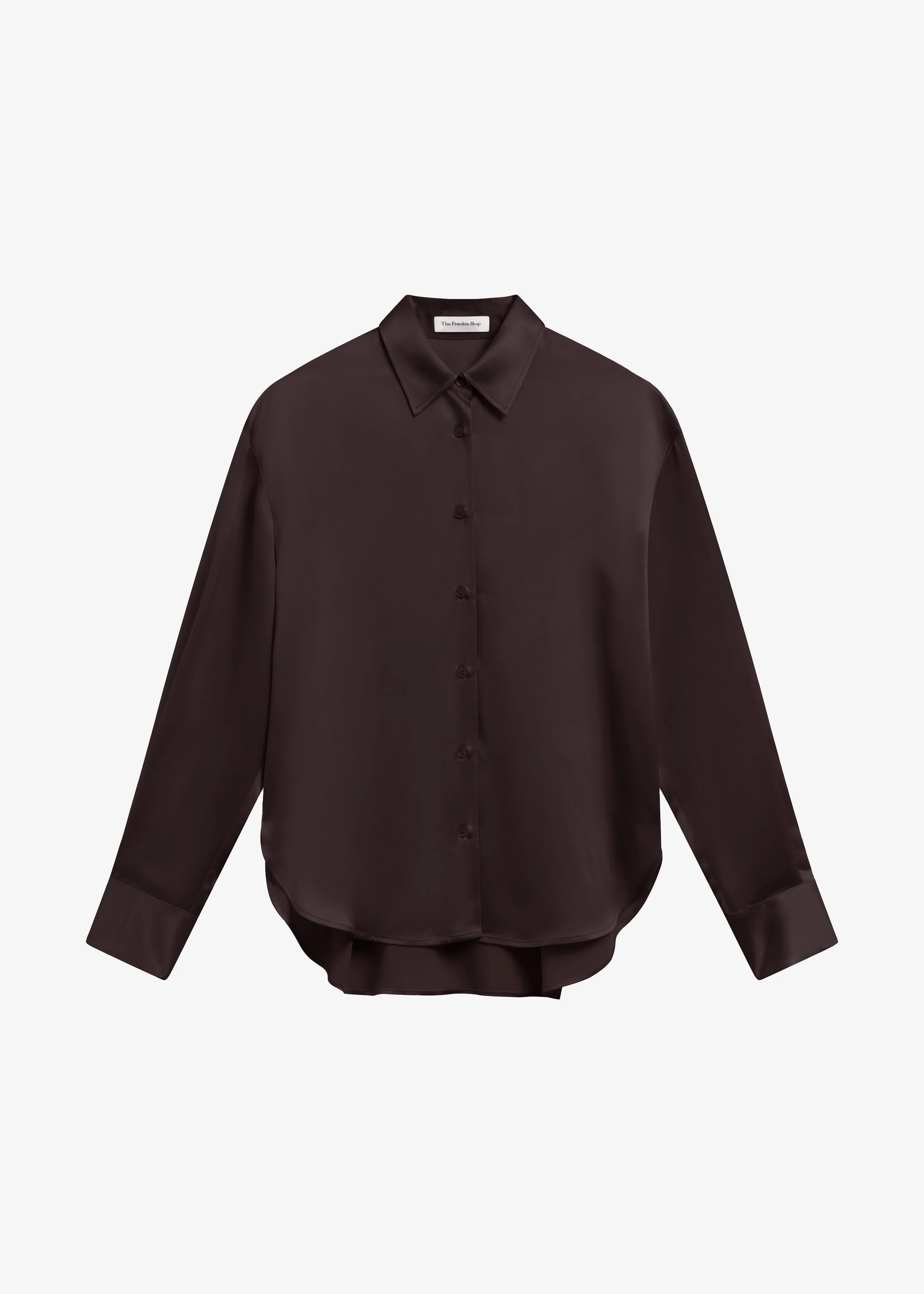 Peri Satin Shirt - Brown - Image 6