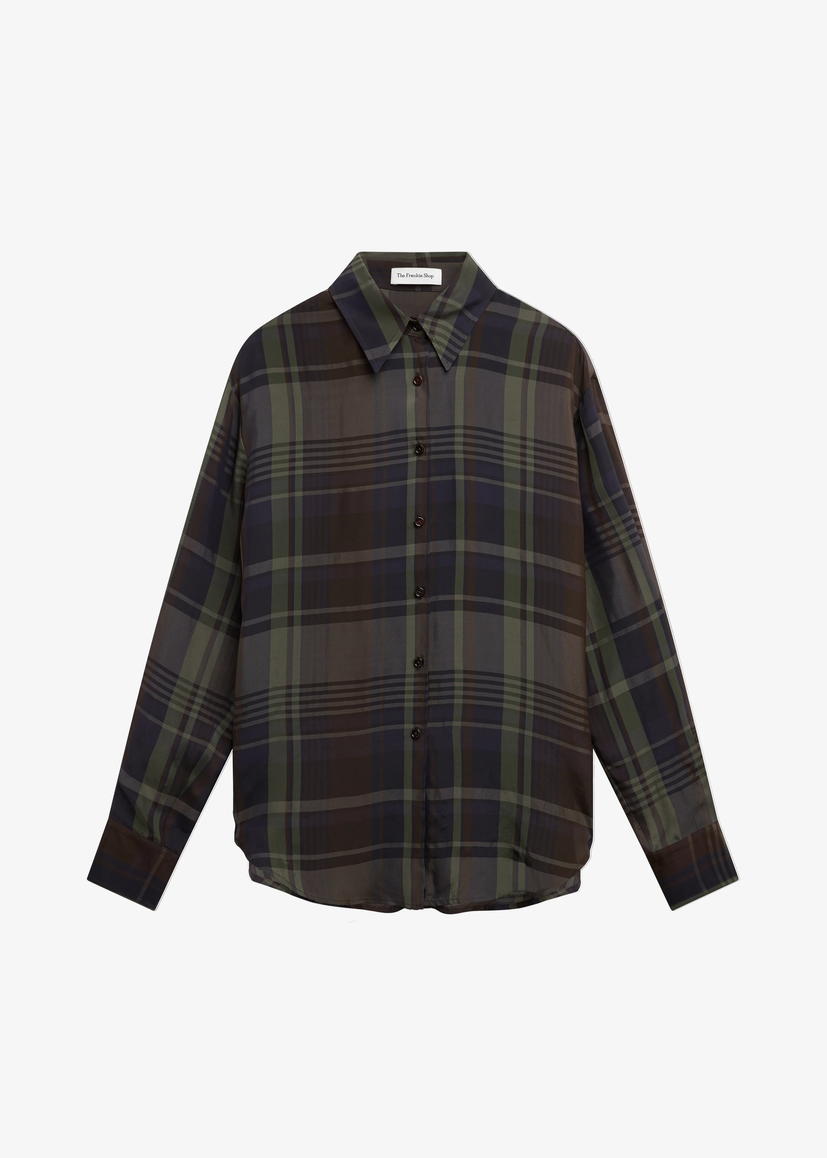 Peri Sheer Fluid Shirt - Navy Tartan - Image 9