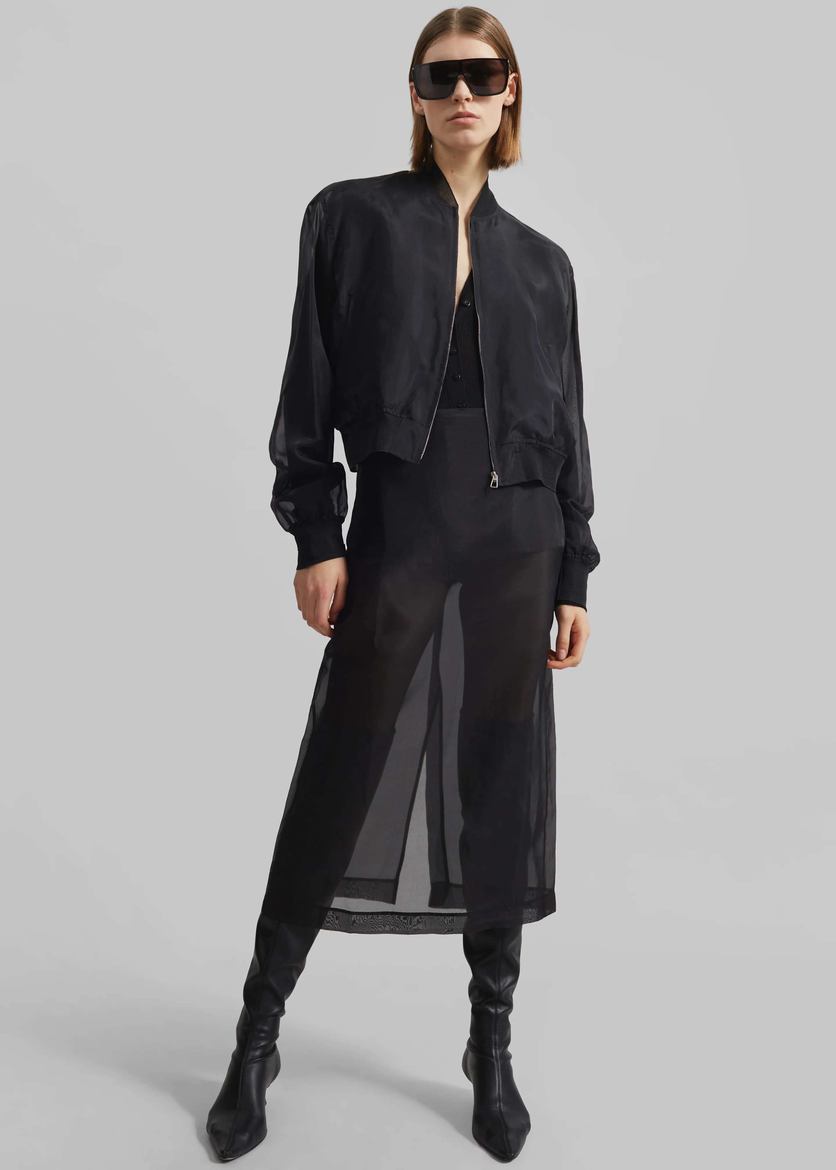 Peri Sheer Midi Skirt - Black - Image 6