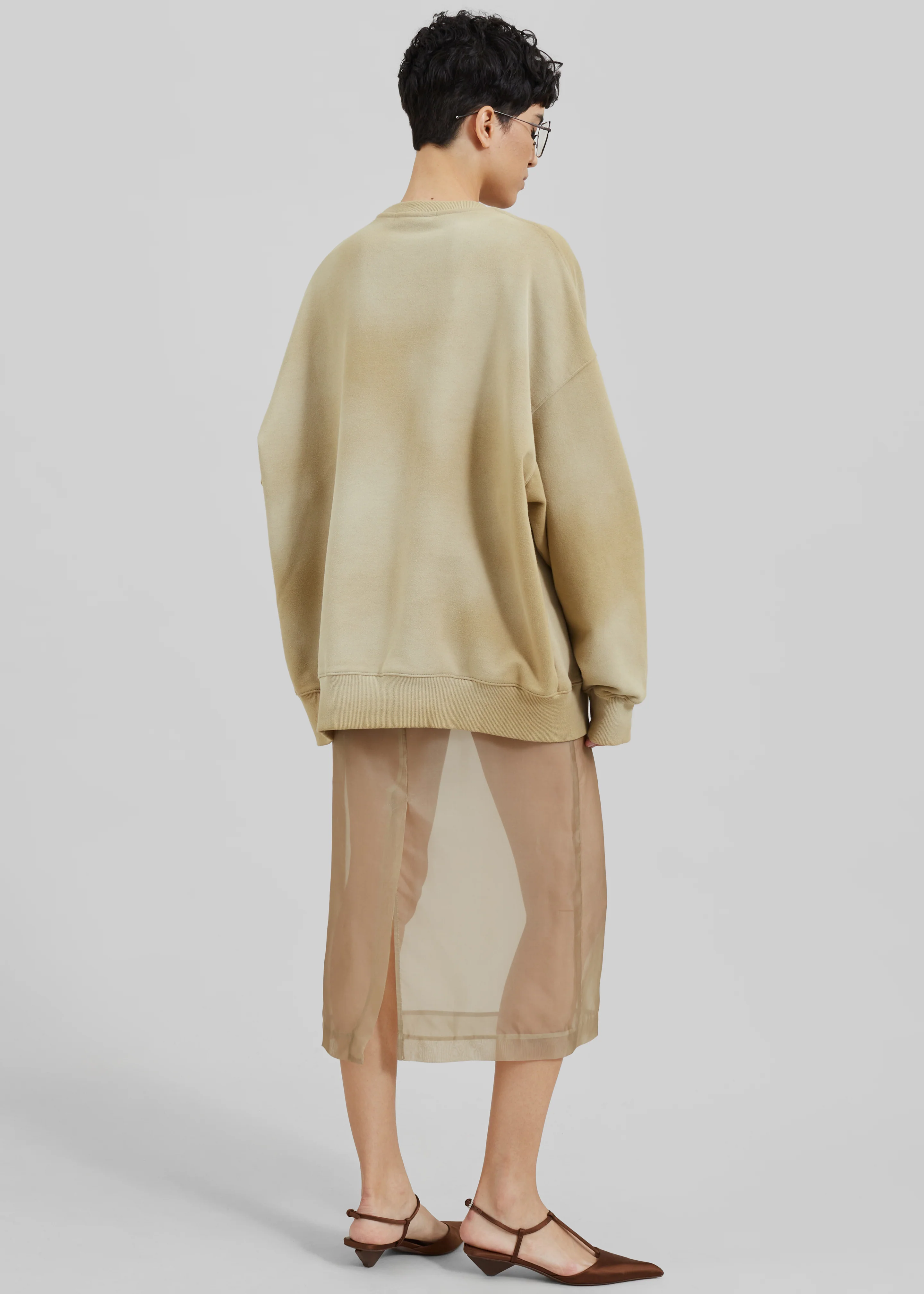 Peri Sheer Midi Skirt - Desert Sand - Image 11