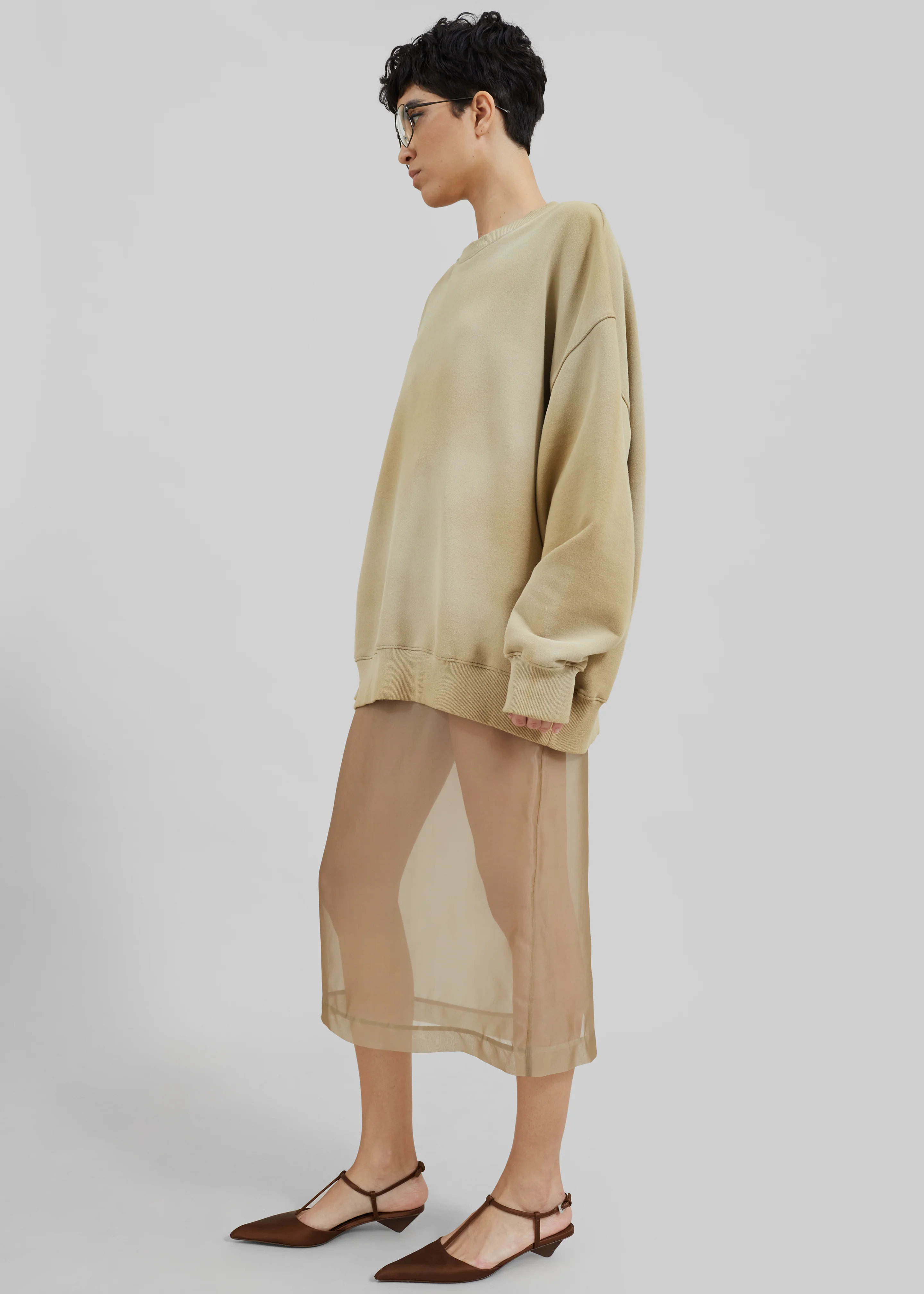 Peri Sheer Midi Skirt - Desert Sand - Image 7