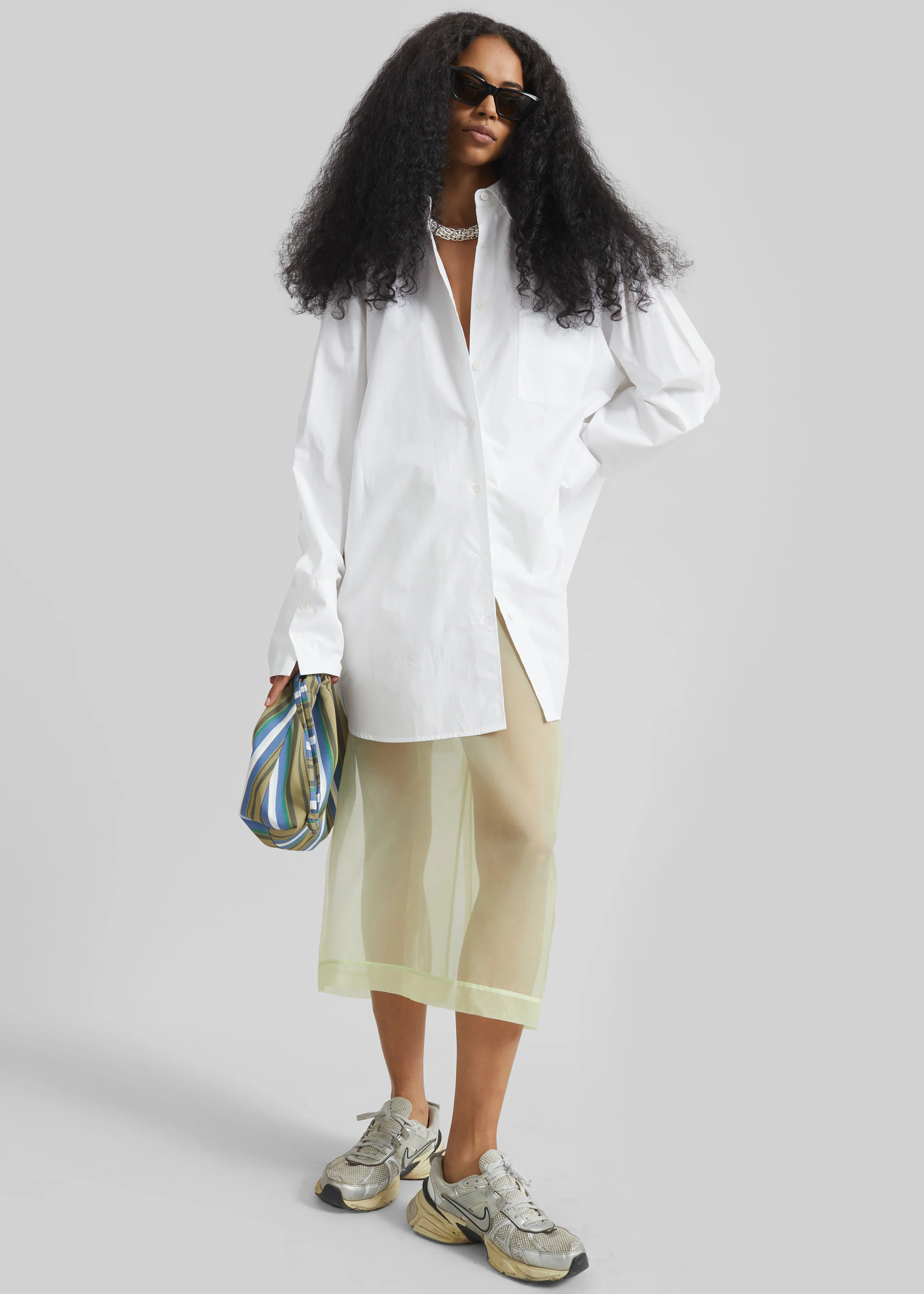 Peri Sheer Midi Skirt - Pale Yellow - Image 2