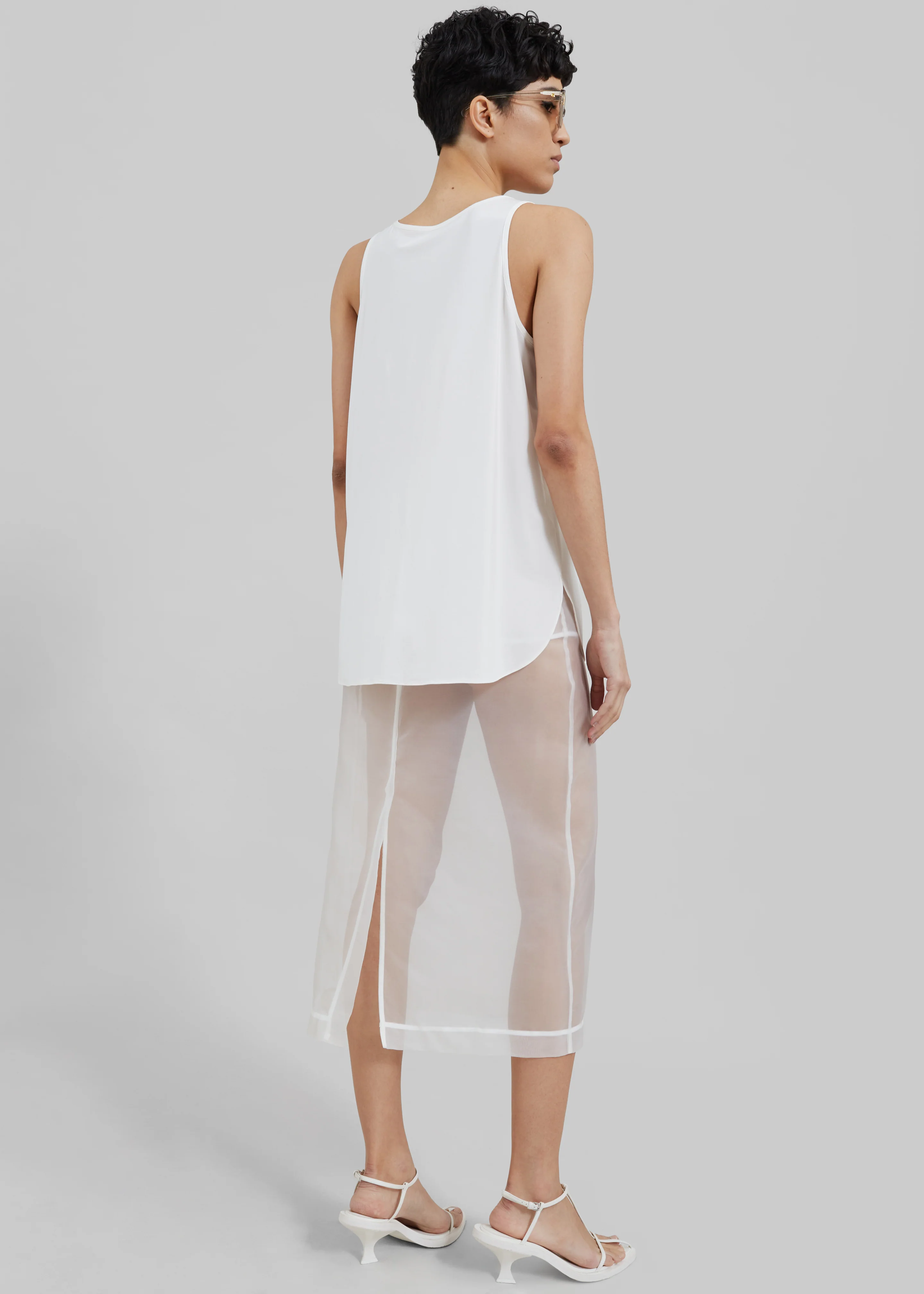 Peri Sheer Midi Skirt - White - Image 6