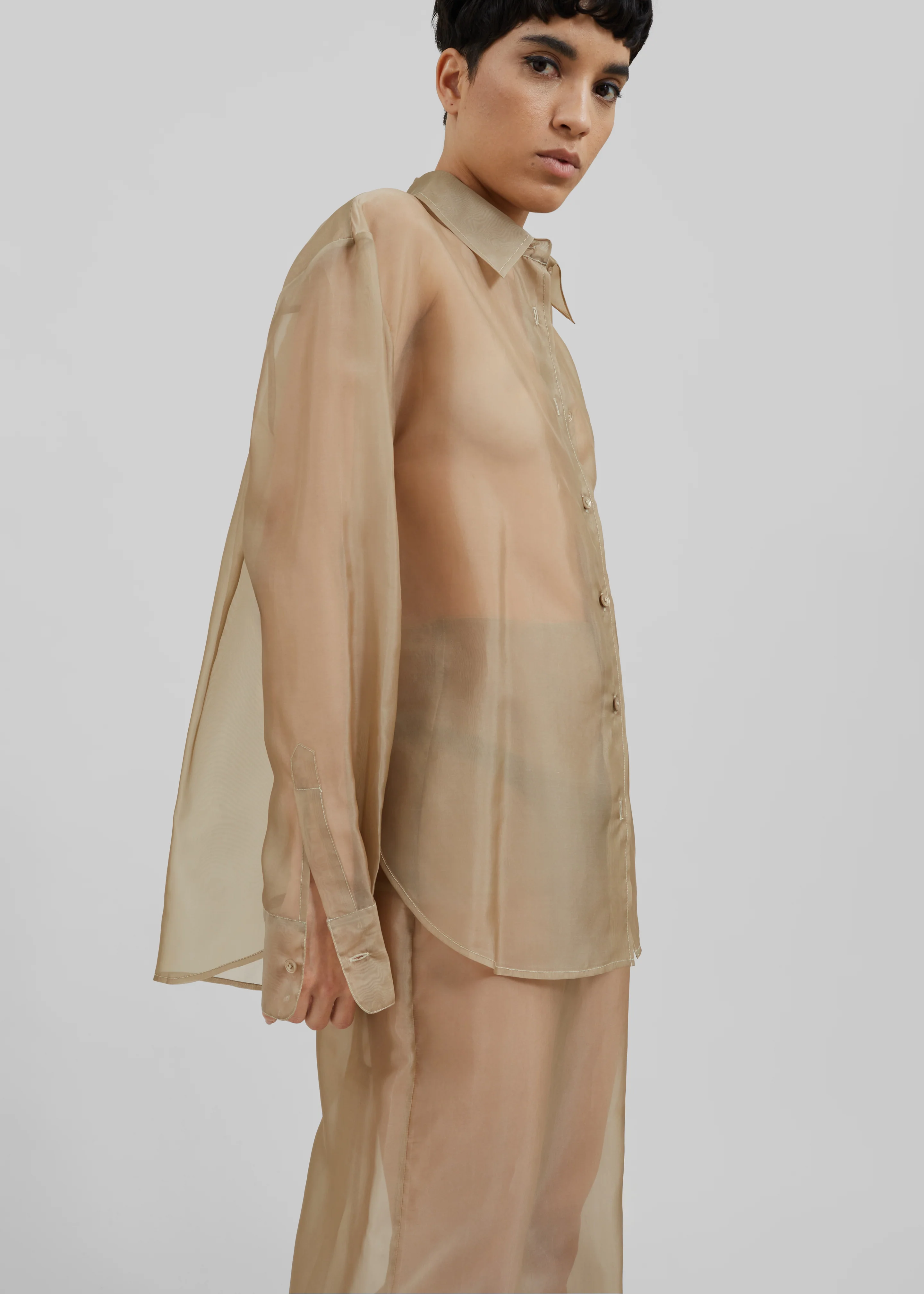 Peri Sheer Shirt - Desert Sand - Image 4