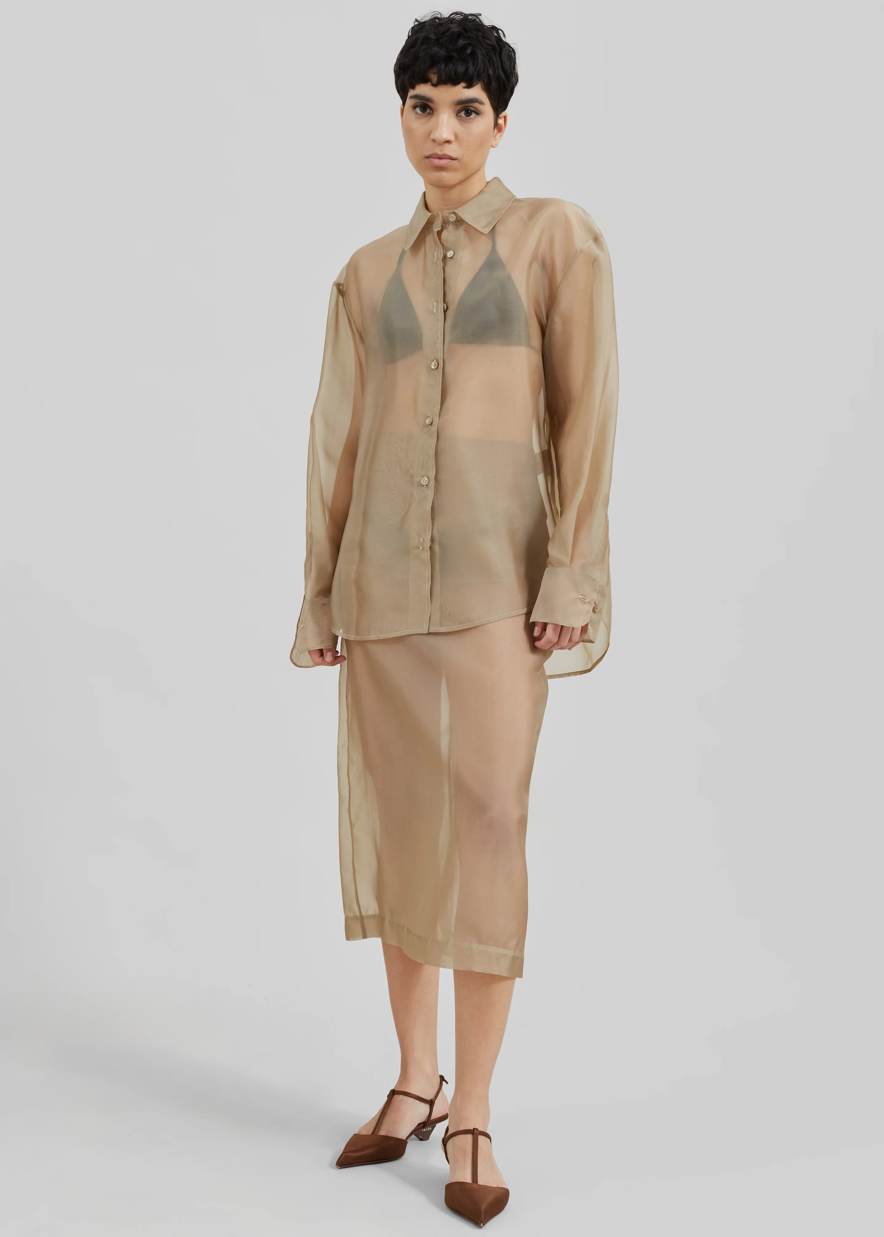 Peri Sheer Shirt - Desert Sand - Image 6
