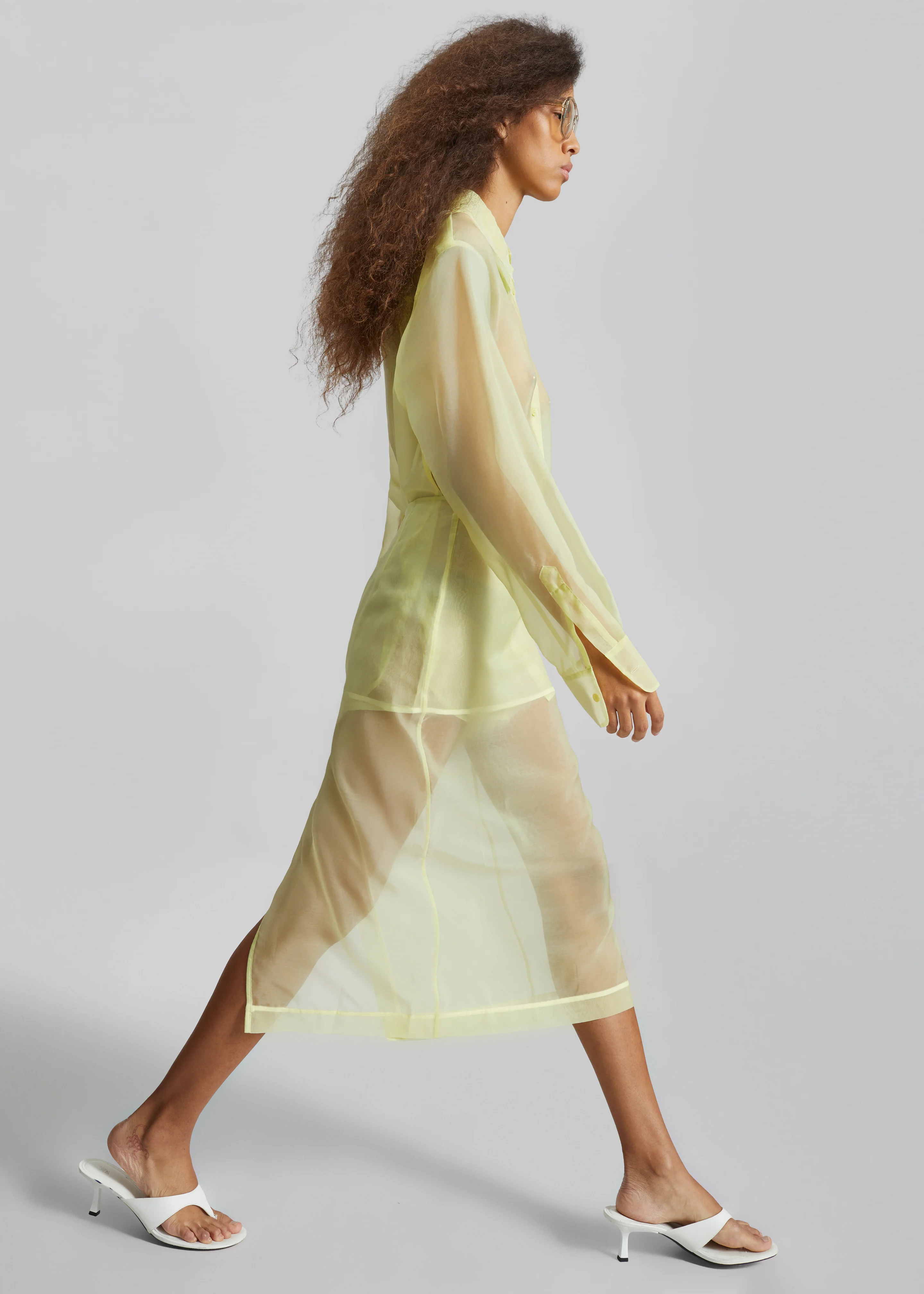 Peri Sheer Shirt - Pale Yellow - Image 4