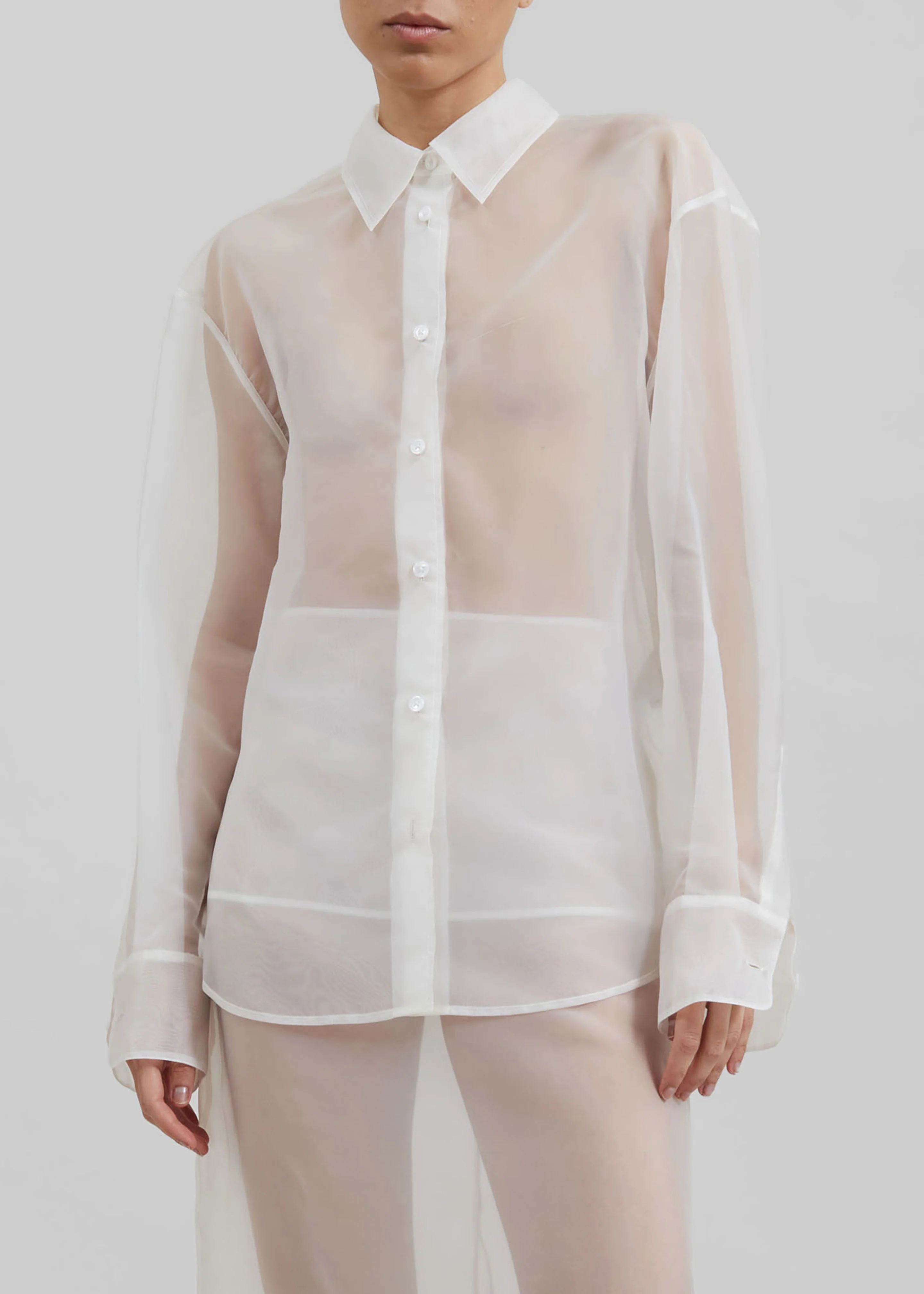 Peri Sheer Shirt - White - Image 3