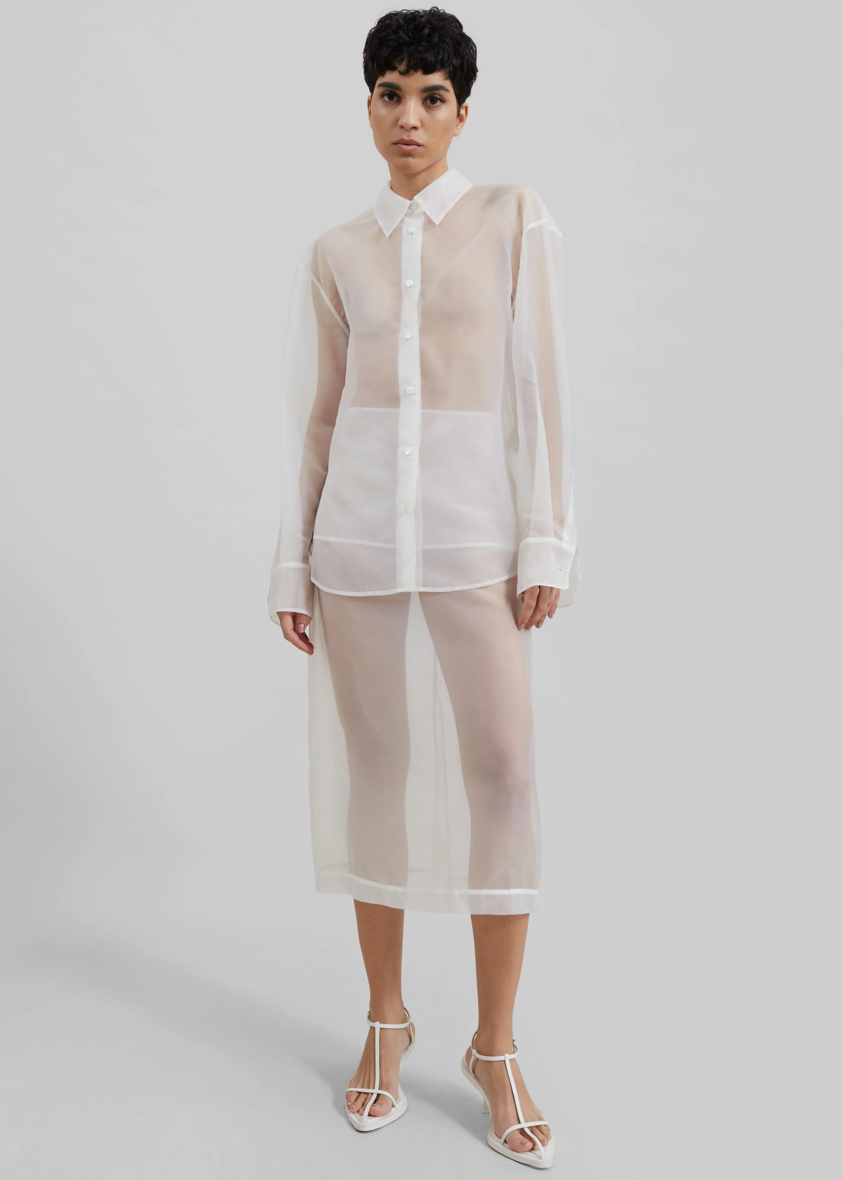 Peri Sheer Shirt - White - Image 6