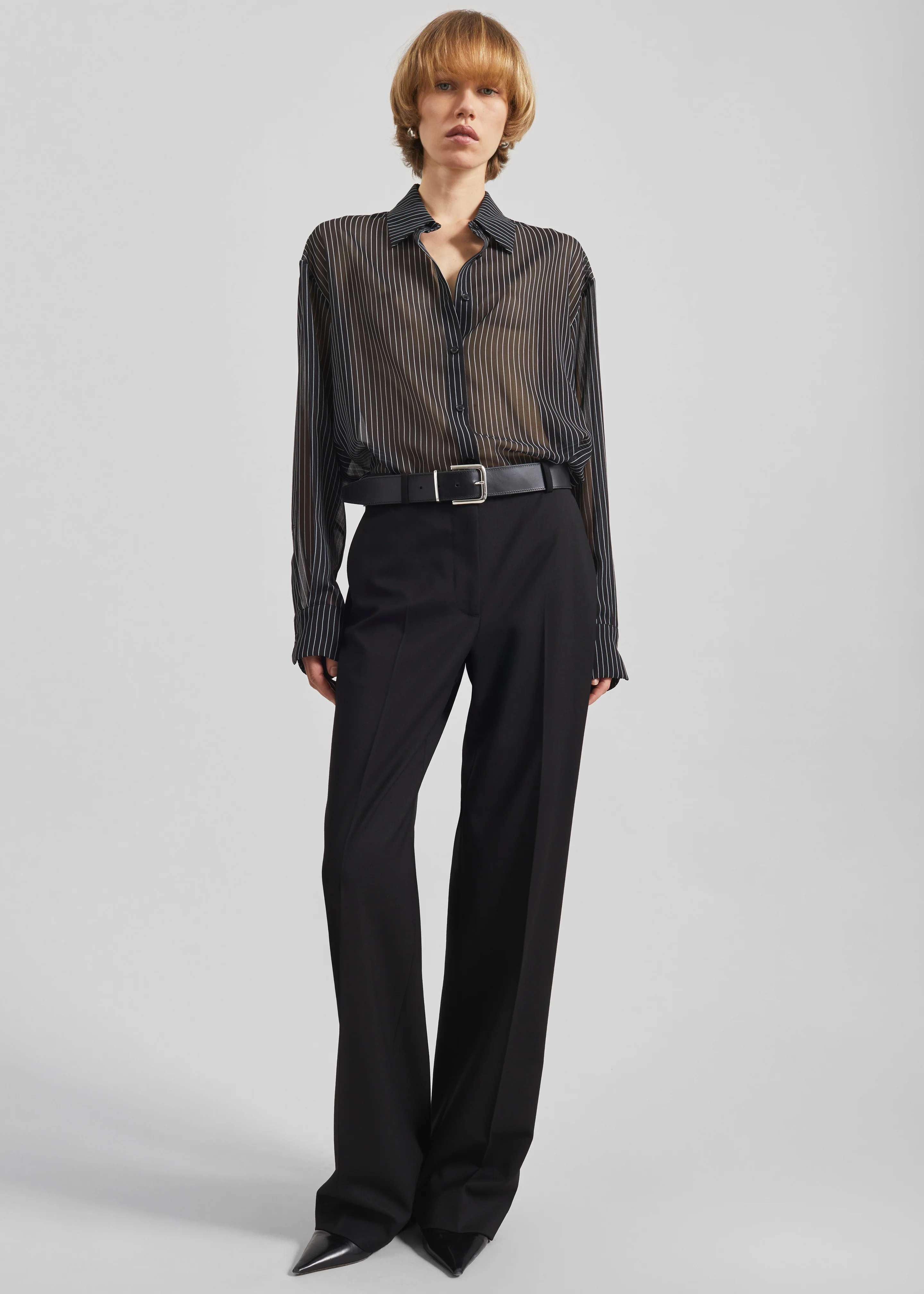 Peri Striped Shirt - Black/White Stripe - Image 3